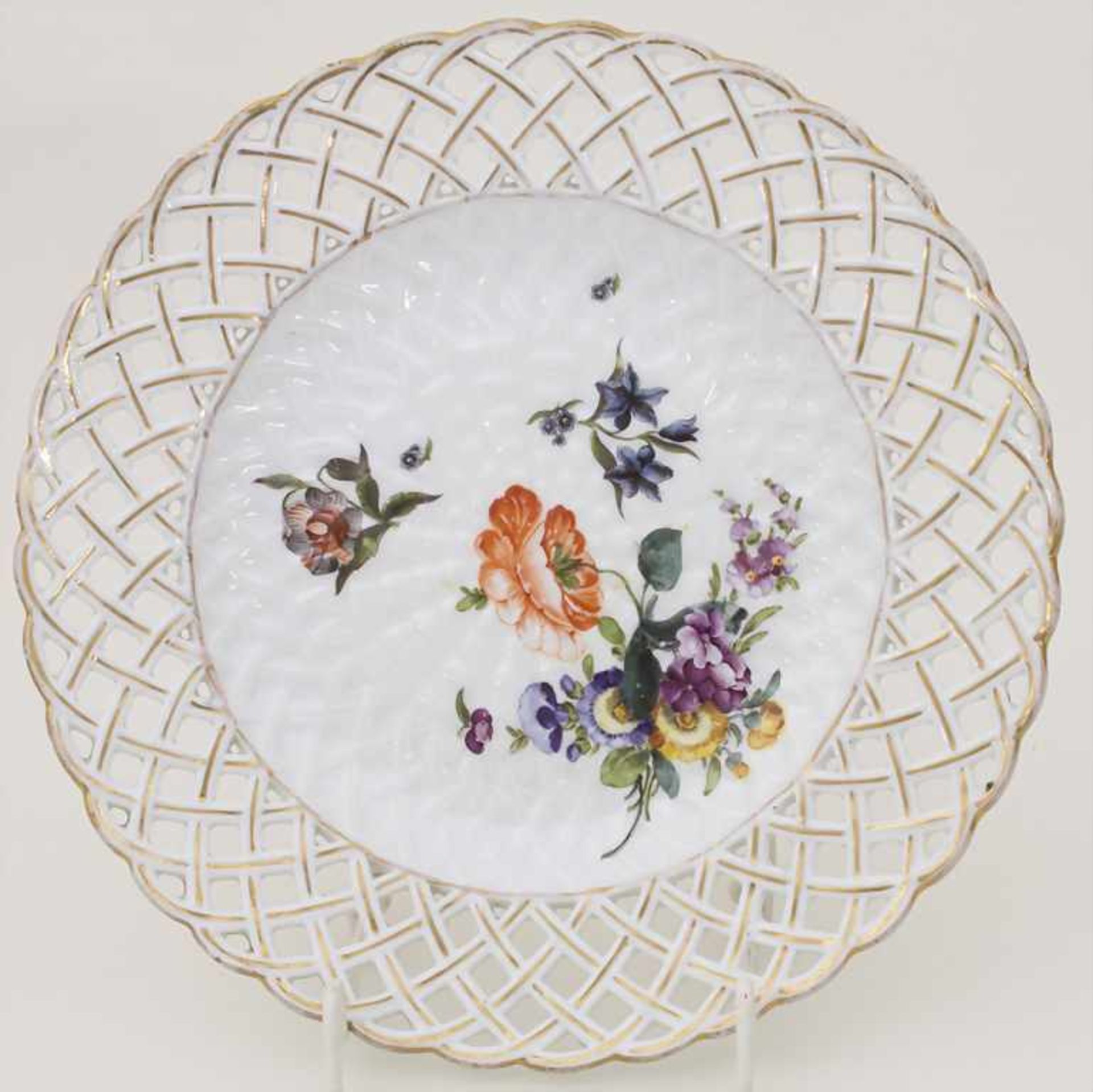 6 Korb-Teller / 6 plates, Meissen, um 1750 - Image 3 of 28