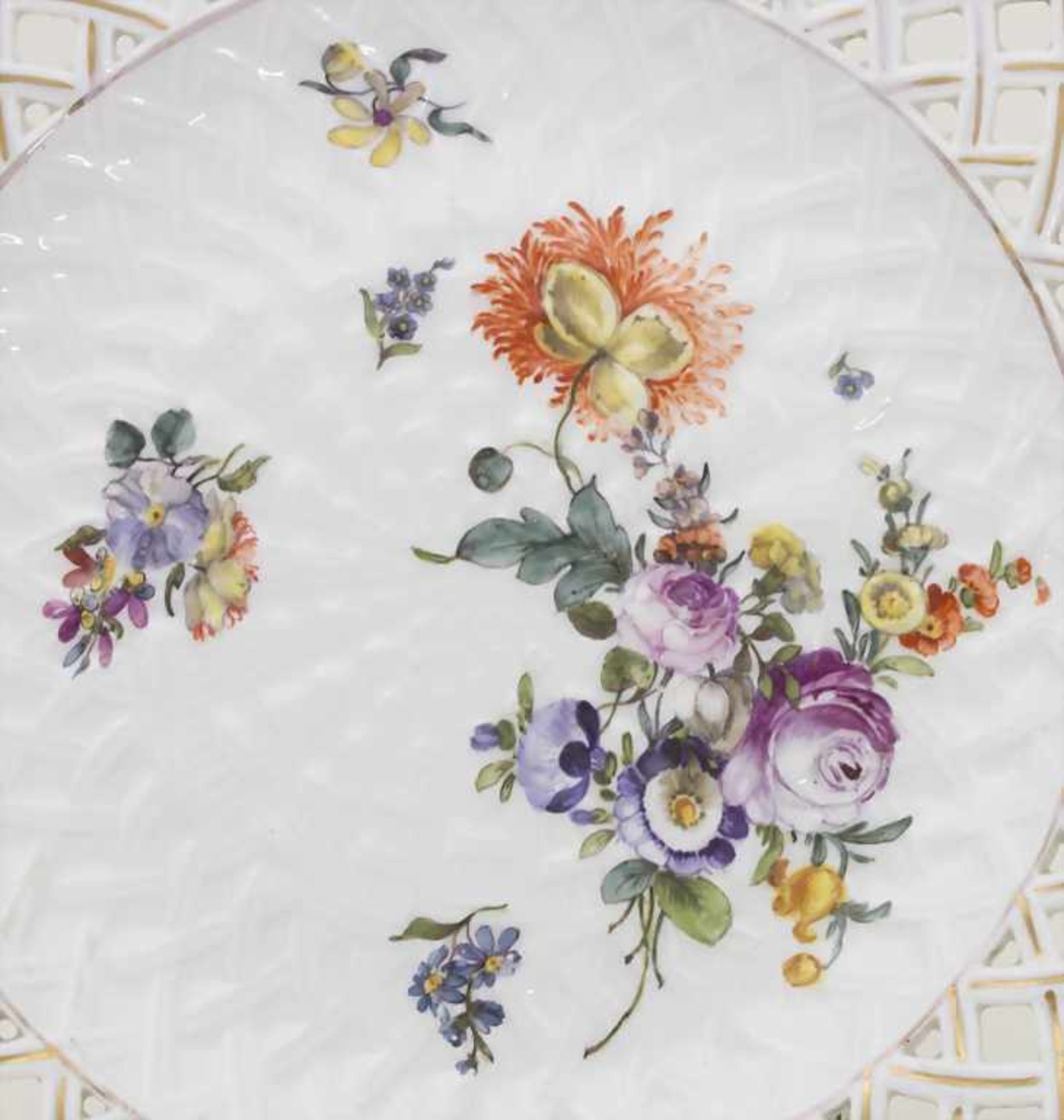 6 Korb-Teller / 6 plates, Meissen, um 1750 - Image 19 of 28