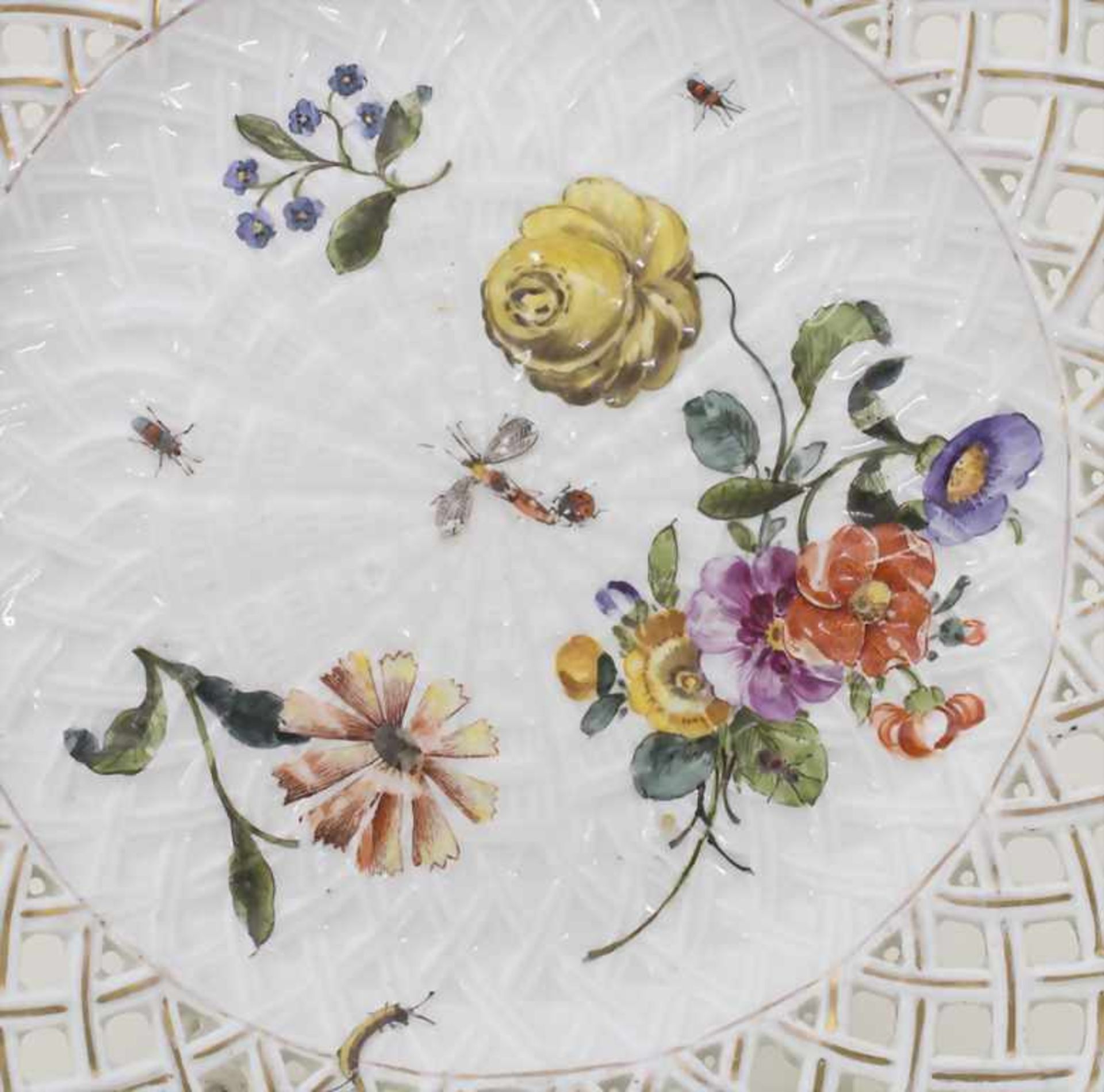 6 Korb-Teller / 6 plates, Meissen, um 1750 - Image 13 of 28