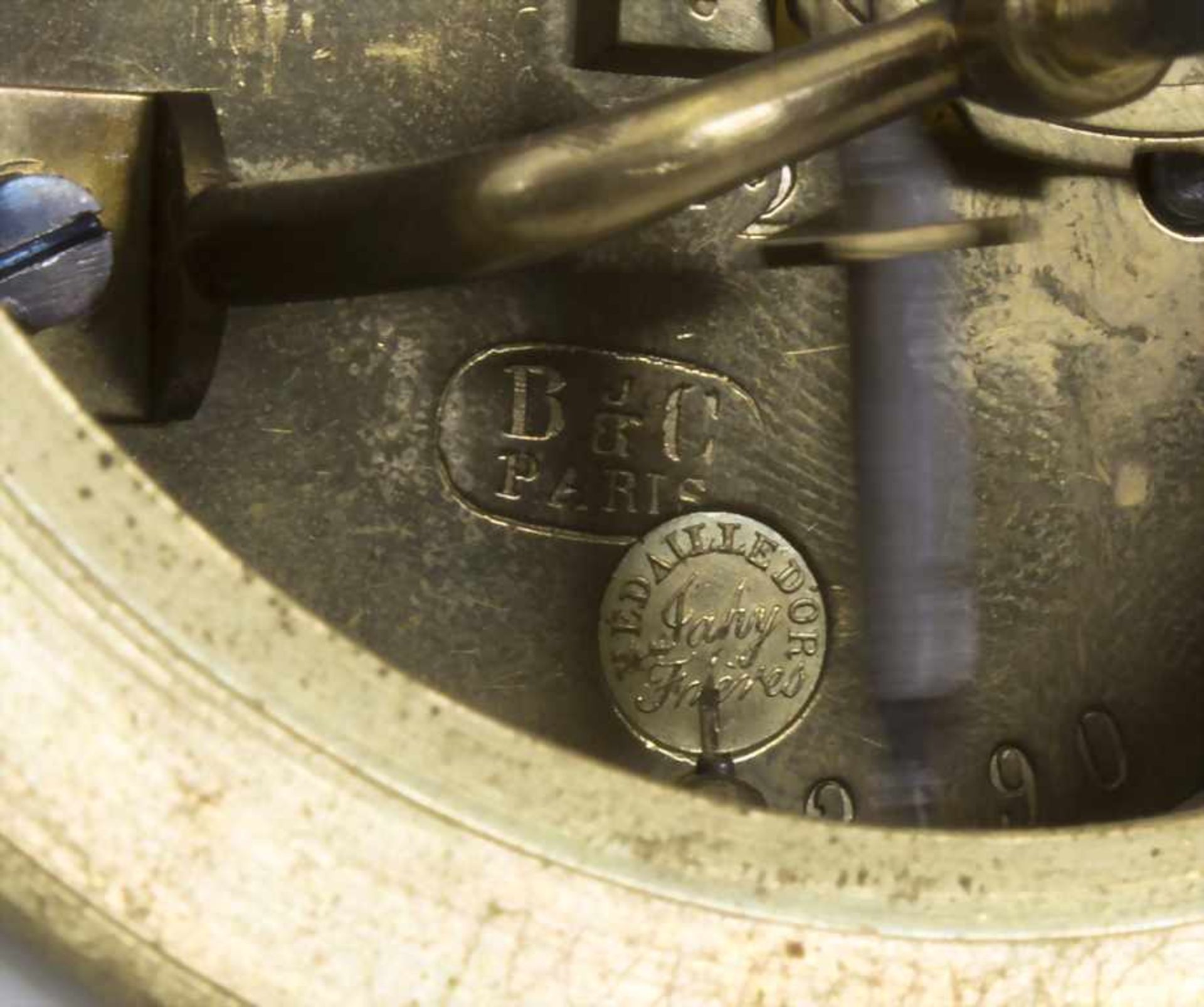 Biedermeier Kaminuhr / A Biedermeier mantel clock, Frankreich, 19. Jh. - Image 9 of 9