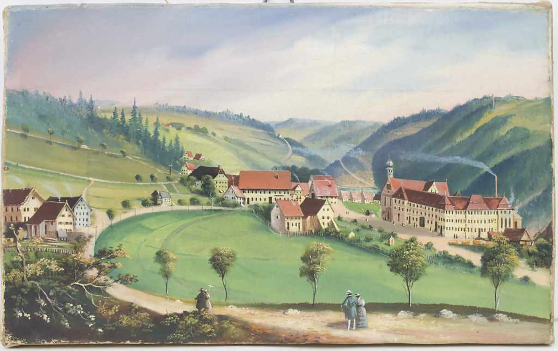 Nikolaus Ganter (1809 Eisenbach -1886 Friedenweiler) , 'Blick auf das Friedenweiler Kloster' / 'A