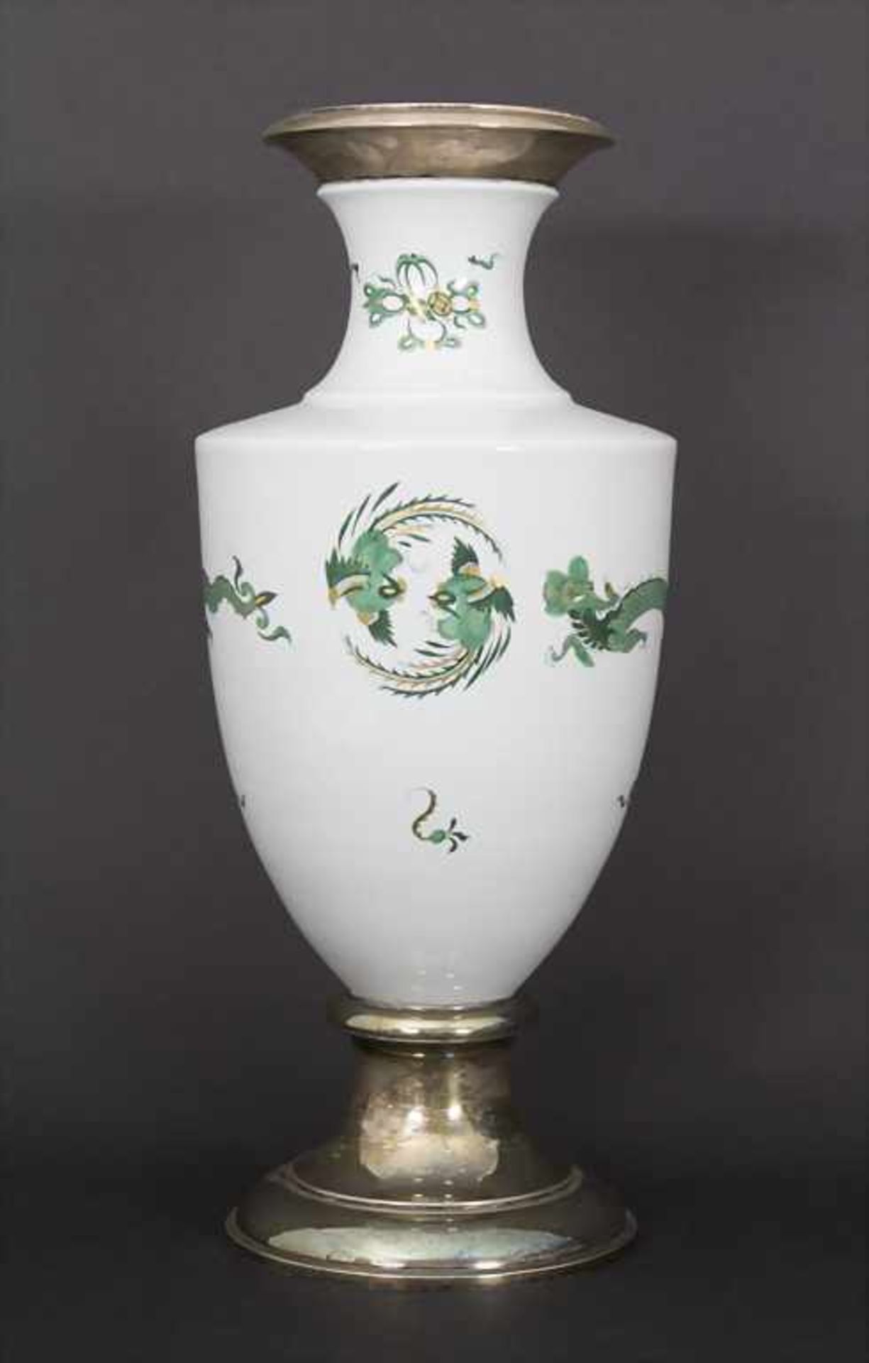 Amphoravase 'Grüner Drache' mit Silbermontierung / An amphora vase 'Green Dragon' with silver mount, - Image 3 of 8