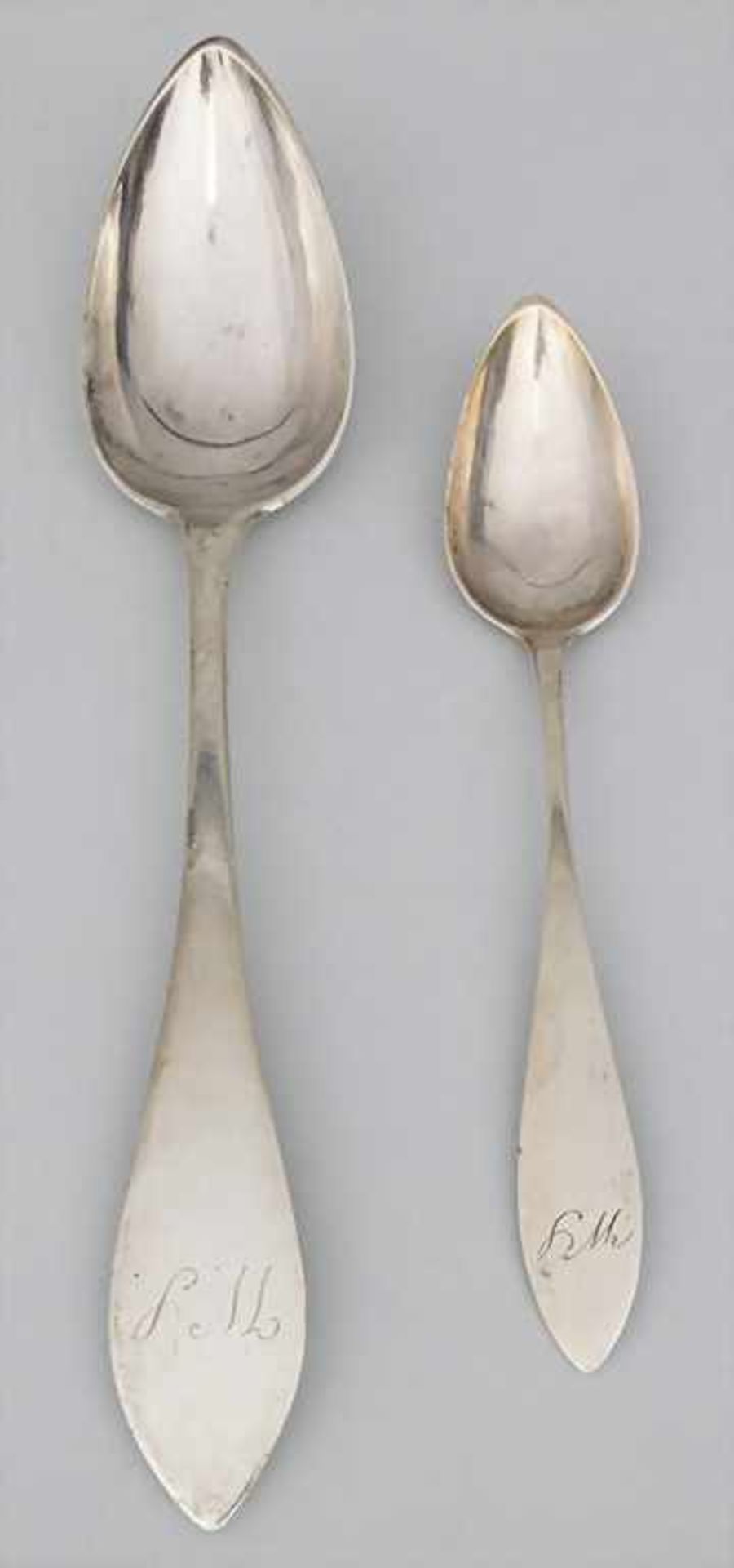 Konvolut Silberlöffel / A set of silver spoons, deutsch, 19. Jh.< - Bild 2 aus 5