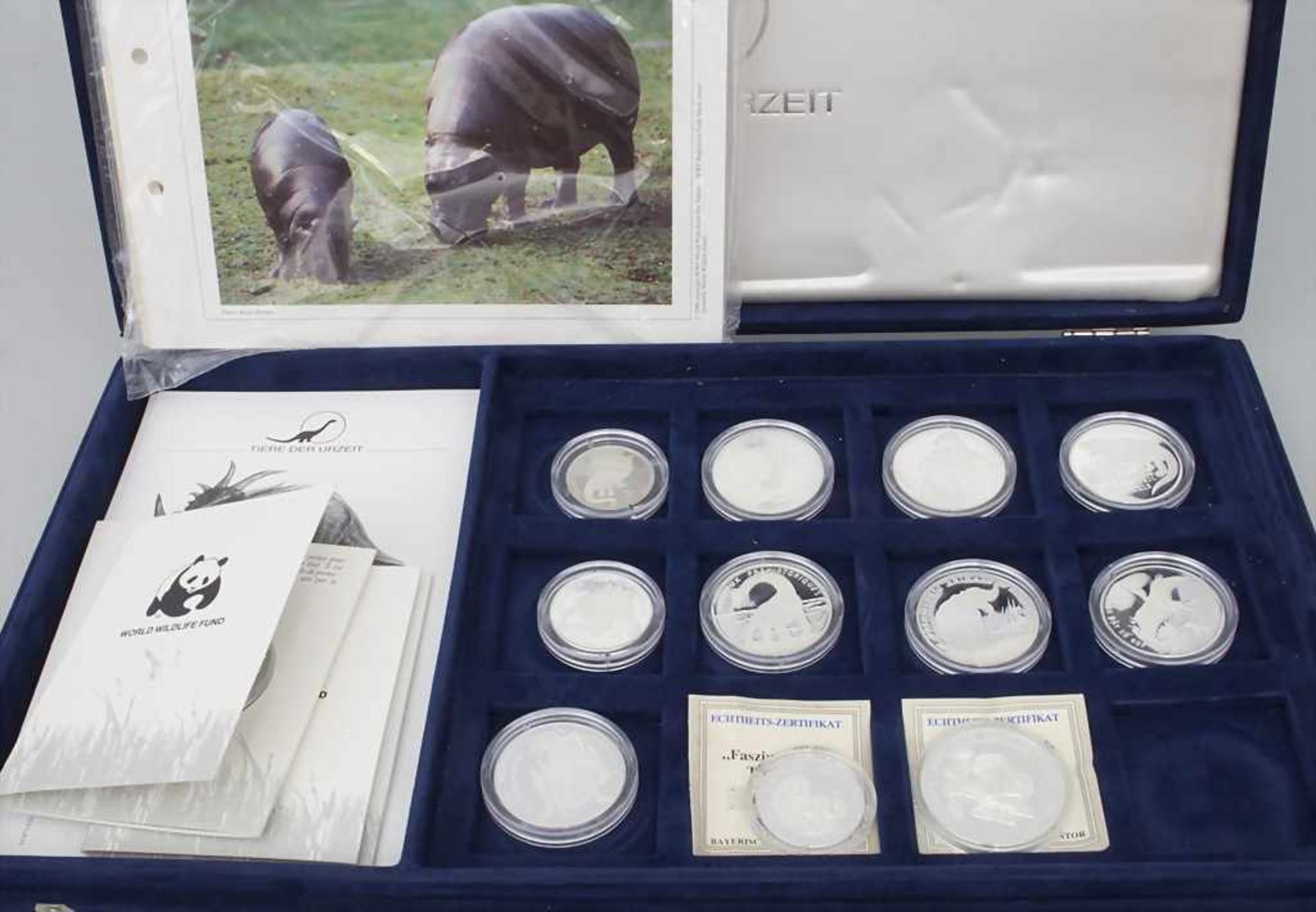 Sammlung Silbermedaillen mit Tiermotiven / A collection of silver medals with animal motifs