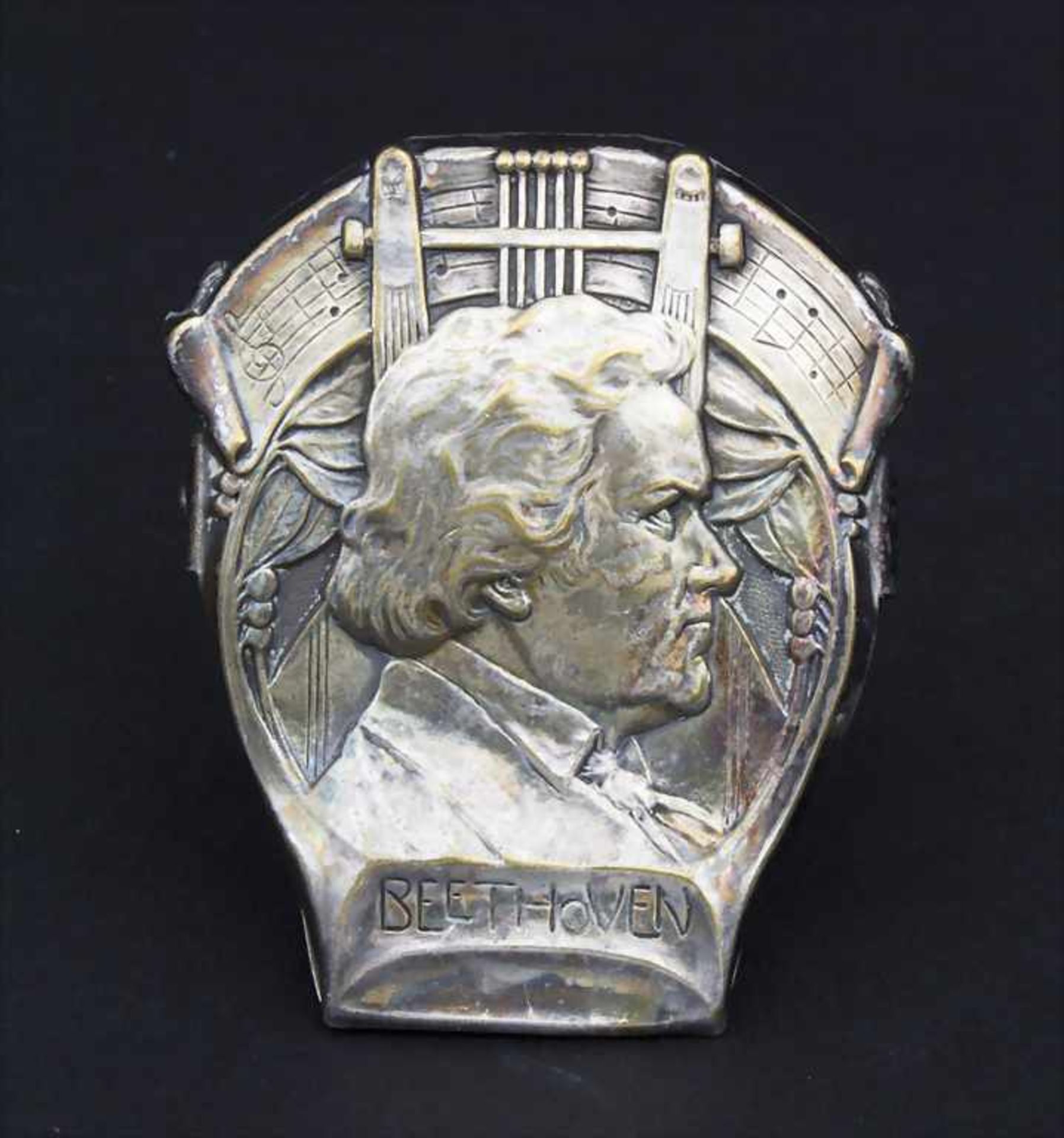 Jugendstil Beethoven Notenhalter / An Art Nouveau notes holder with Beethoven, Raulin, Dinant, um