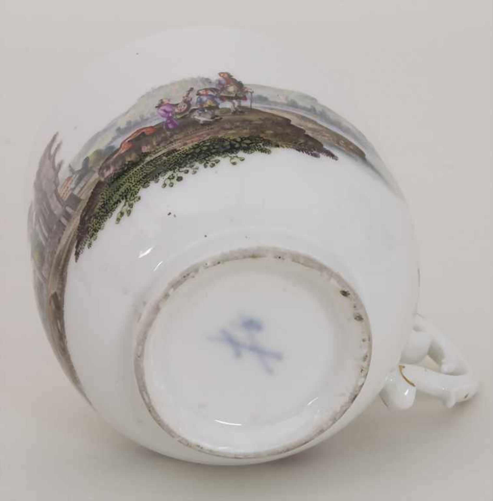 Tasse und UT mit Uferlandschaften / A tea bowl and saucer with river landscapes, Meissen, um - Image 11 of 11