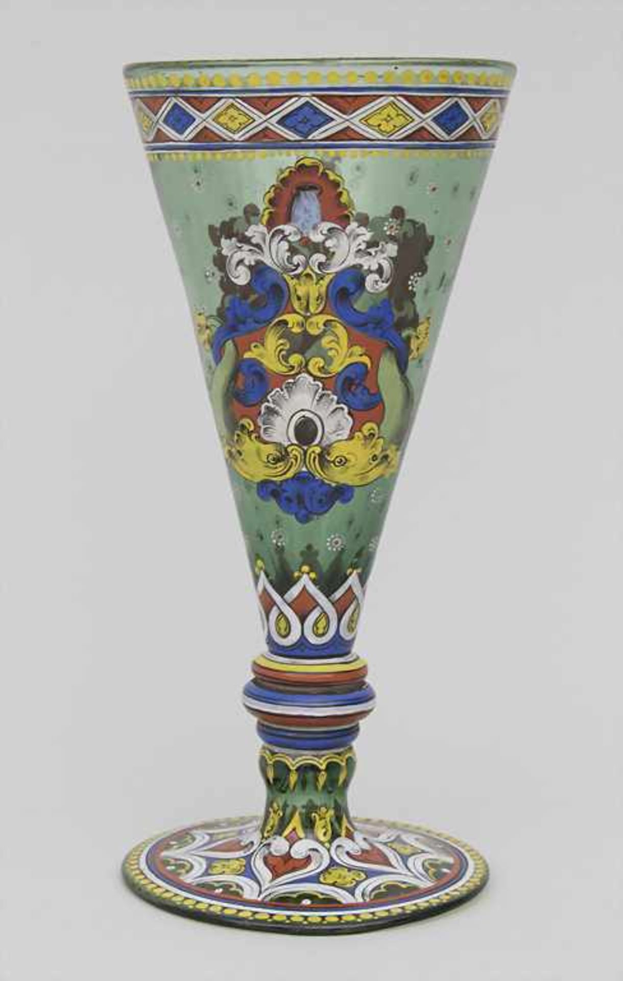Pokal mit Wappendekor / A goblet with coat of arms, 18. / 19. Jh. - Bild 2 aus 6