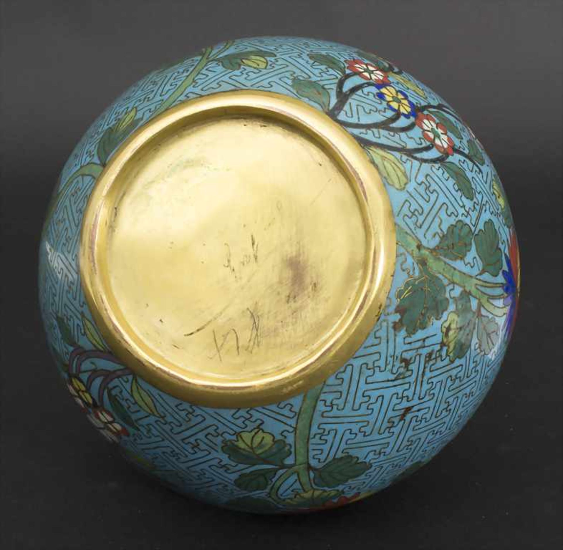 Cloisonné-Ziervase, China, Qing-Dynastie, wohl Qianlong-Periode, 18. Jh. - Bild 6 aus 6