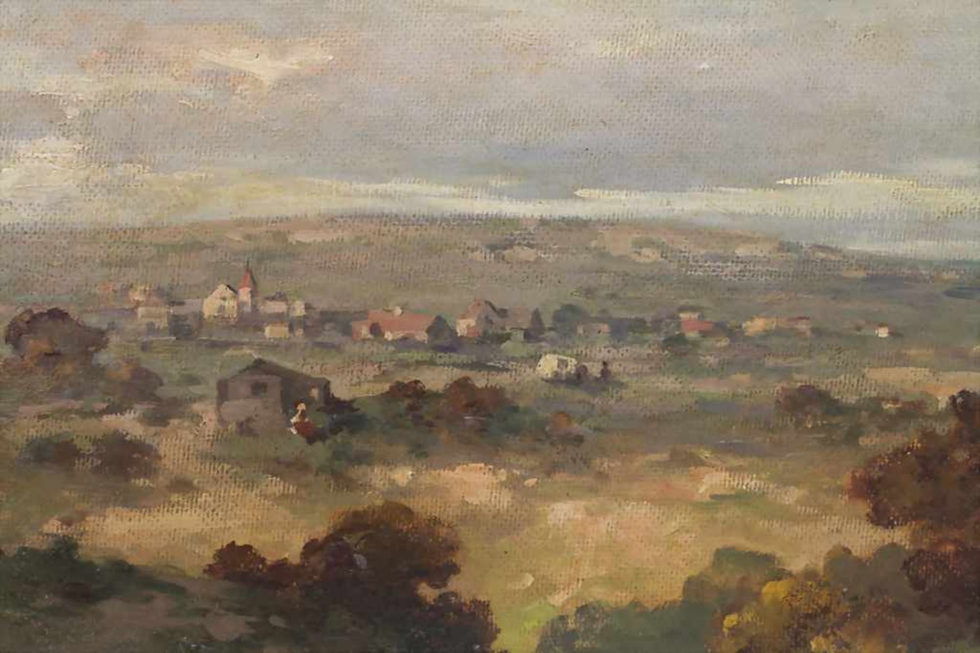 Jacob Gehrig (1846-1922), 'Weite Landschaft mit Hirtenpaar und Ziegen' / 'A landscape with shepherds - Image 2 of 5