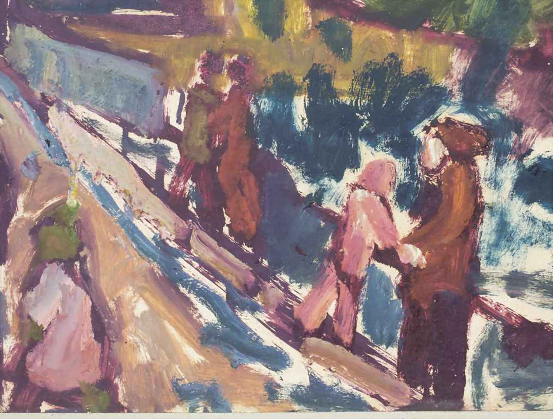 Miklos Németh (1934-2012), 'Straßenszene mit Spaziergängern' / 'A street scenery with walkers' - Image 3 of 3