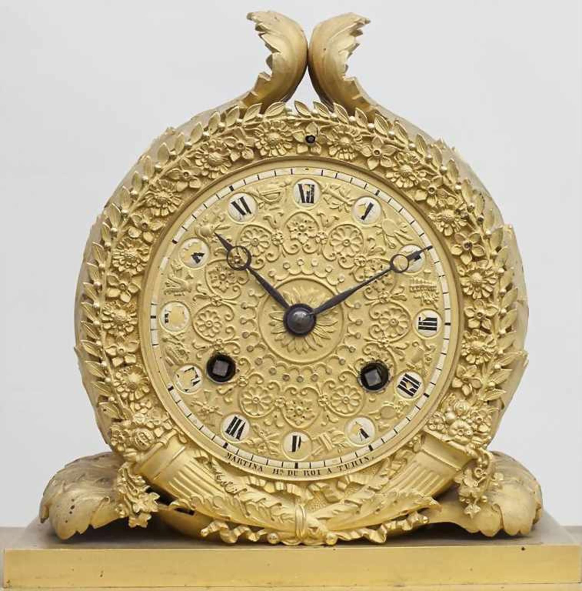 Pendule/Empire Clock, Martina Horloge de Roi a Turin, um 1810 - Image 2 of 5