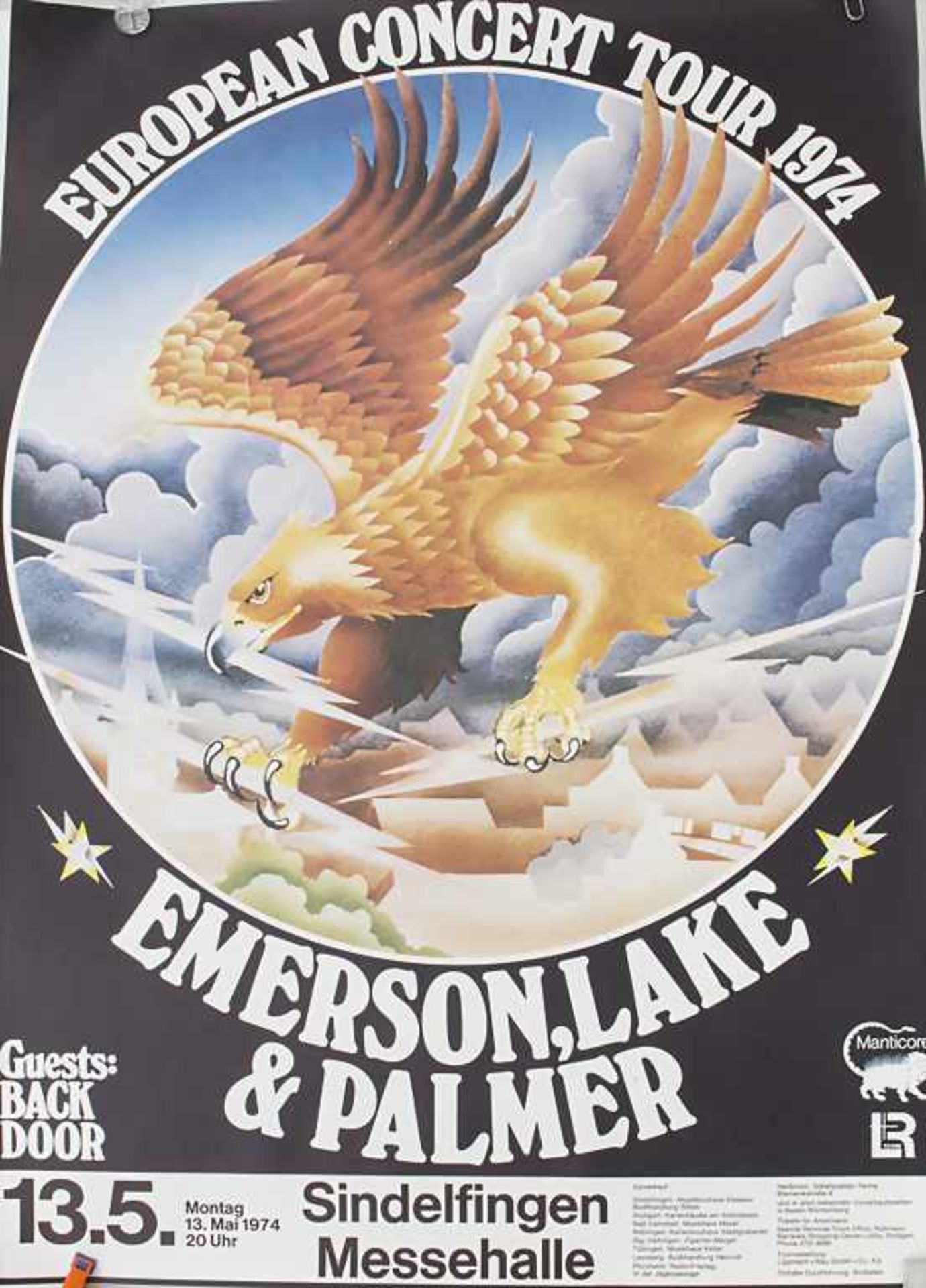 Konzertplakat 'Emerson Lake & Palmer' / A concert poster 'Emerson Lake & Palmer', Sindelfingen,