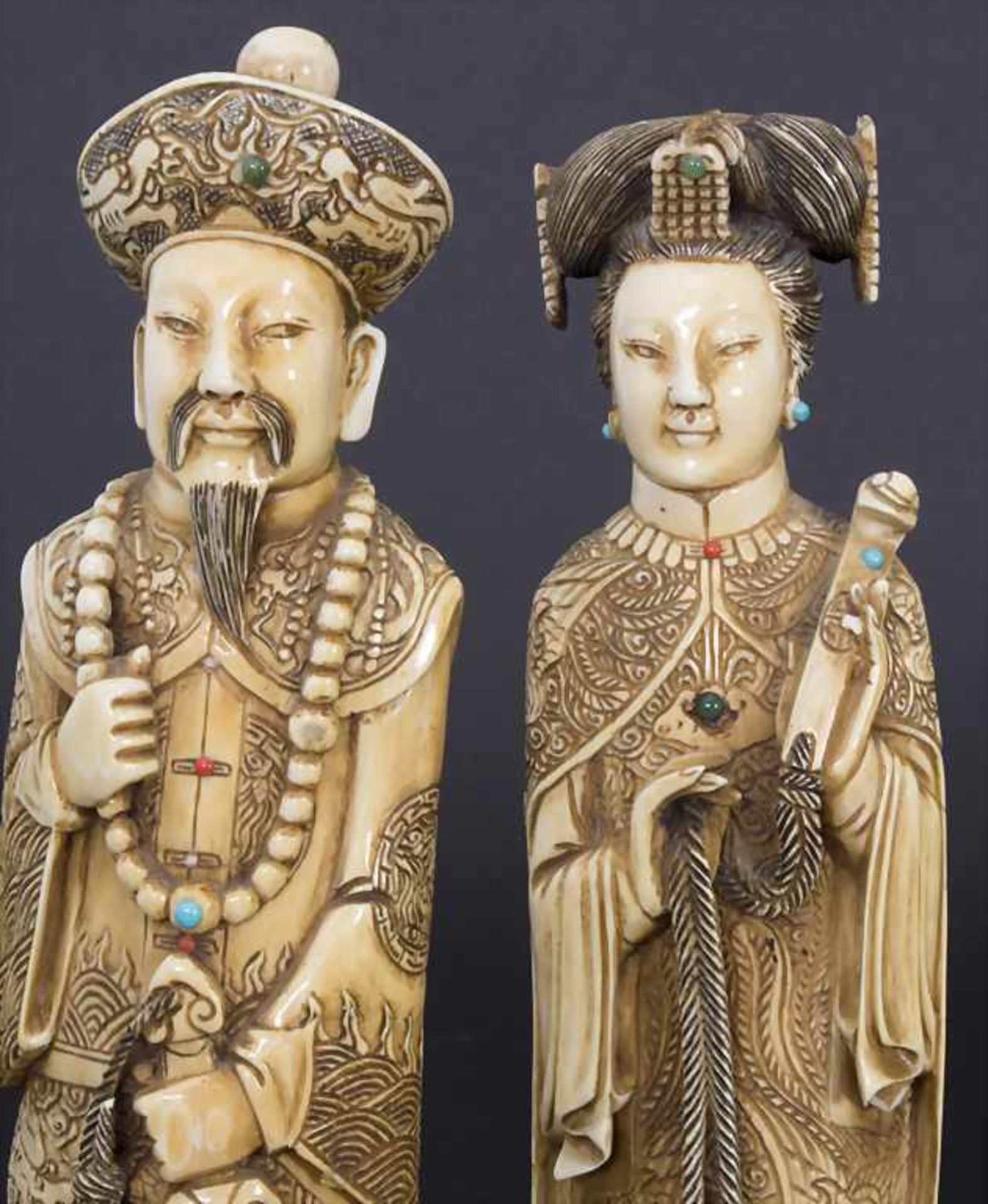 Kaiser-Paar, China, Qing-Dynastie, 19. Jh. - Bild 7 aus 12