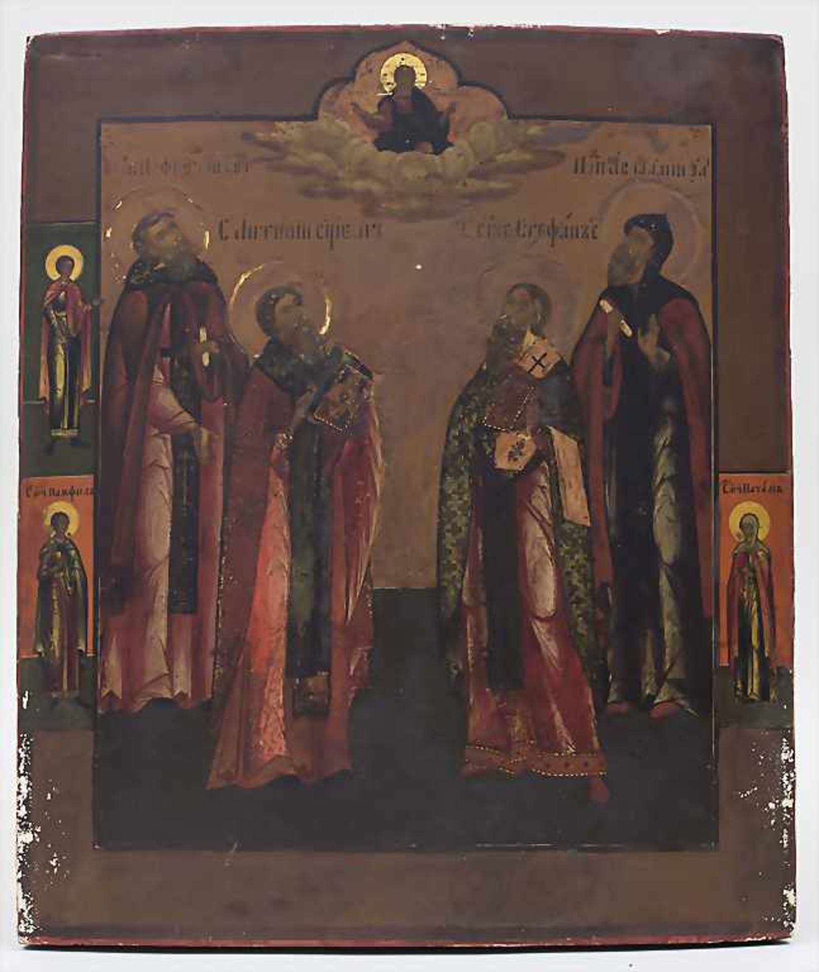 Ikone mit Heiligen, Russland, 19. Jh.
