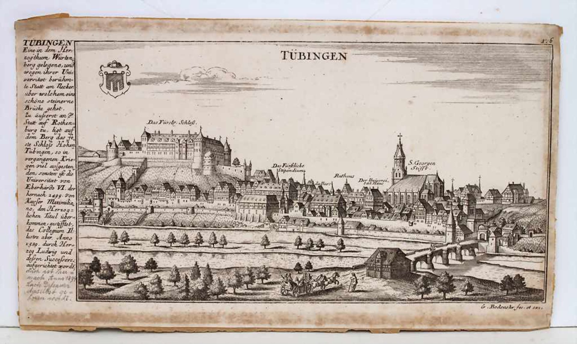 Gabriel Bodenehr (1673-1765), Historische Ansicht 'Tübingen' / A historic view of Tübingen - Image 2 of 5