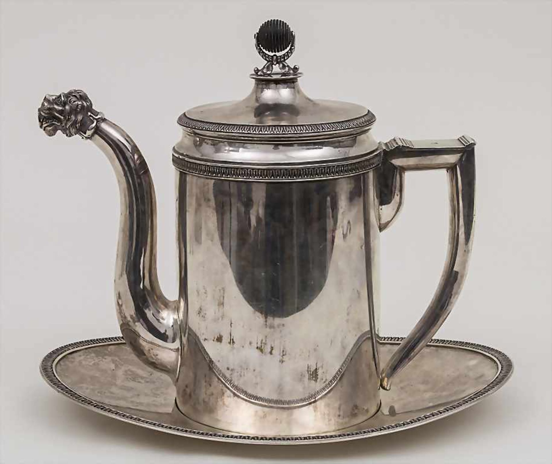 Empire Kaffekanne mit Présentoir / A coffee pot with plate, Schweiz, um 1810