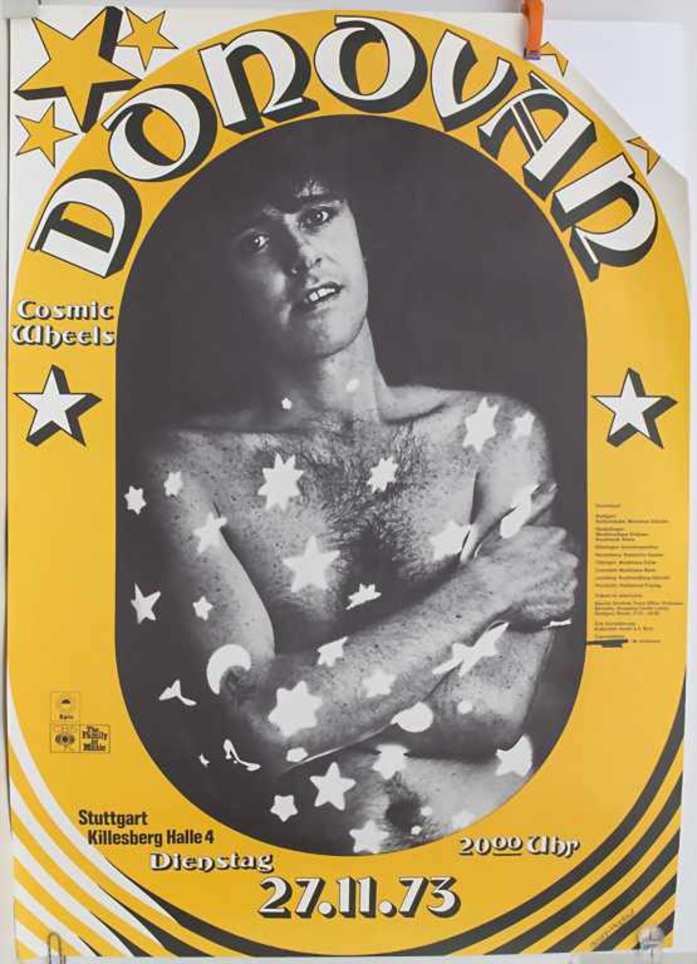 Peter Hupfauf (*1946), Konzertplakat 'Donovan, Stuttgart-Killesberg, 1973' / A concert poster ' - Image 2 of 3