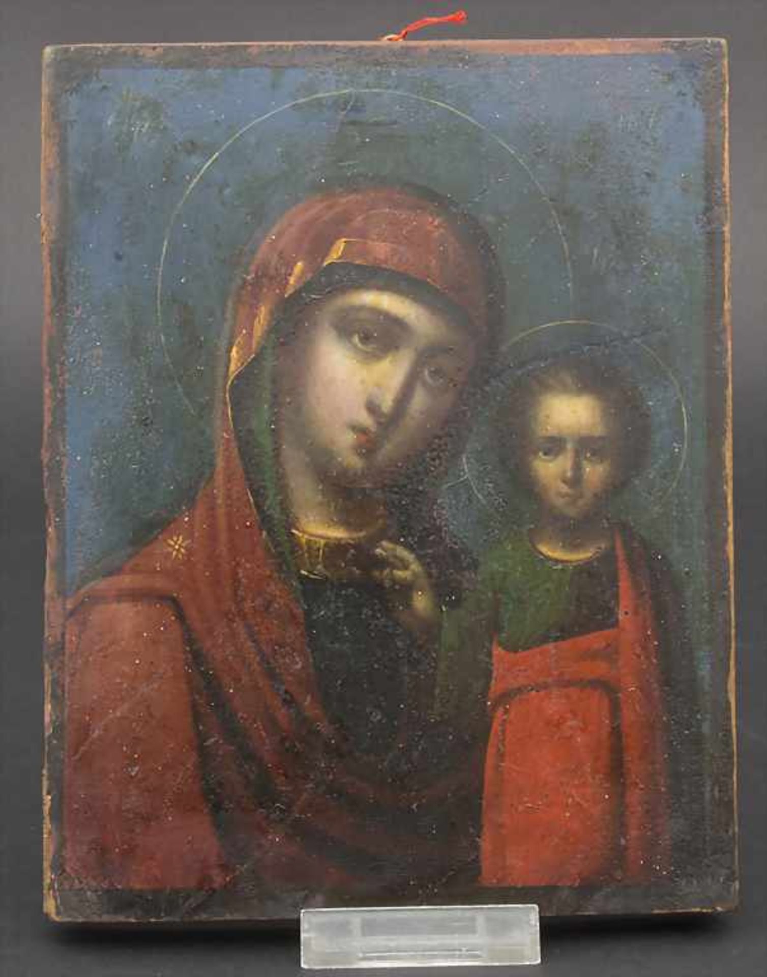Ikone 'Muttergottes mit Christuskind' / An icon 'Mother of god with christ child', Russland, 19.
