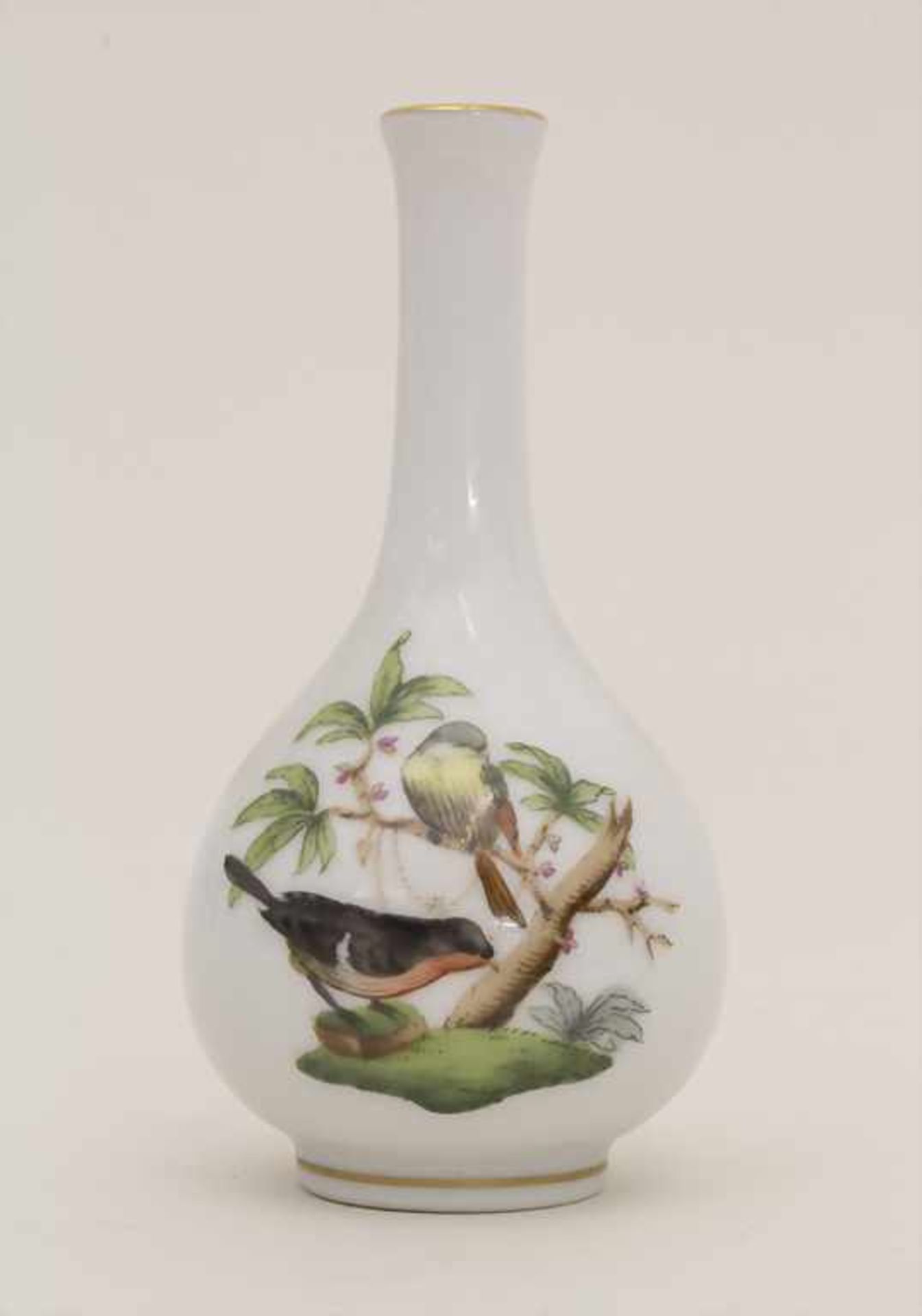 Miniatur Vase Rothschild / A miniature vase with birds, Herend, Mitte 20. Jh.