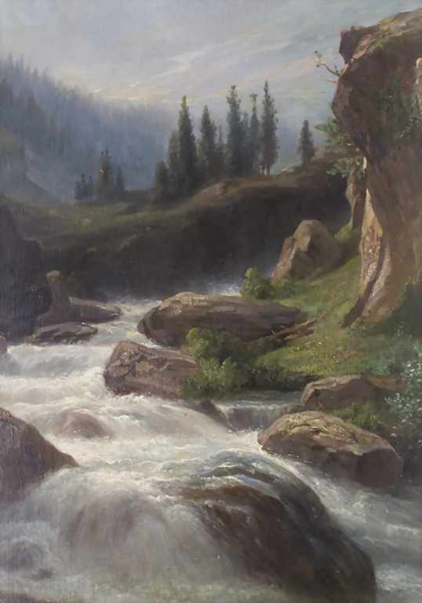 Jakob Joseph Zelger (1812-1885), 'Gebirgsbach Reuss vor Bergkulisse' / 'The mountain stream Reuss' - Bild 2 aus 5