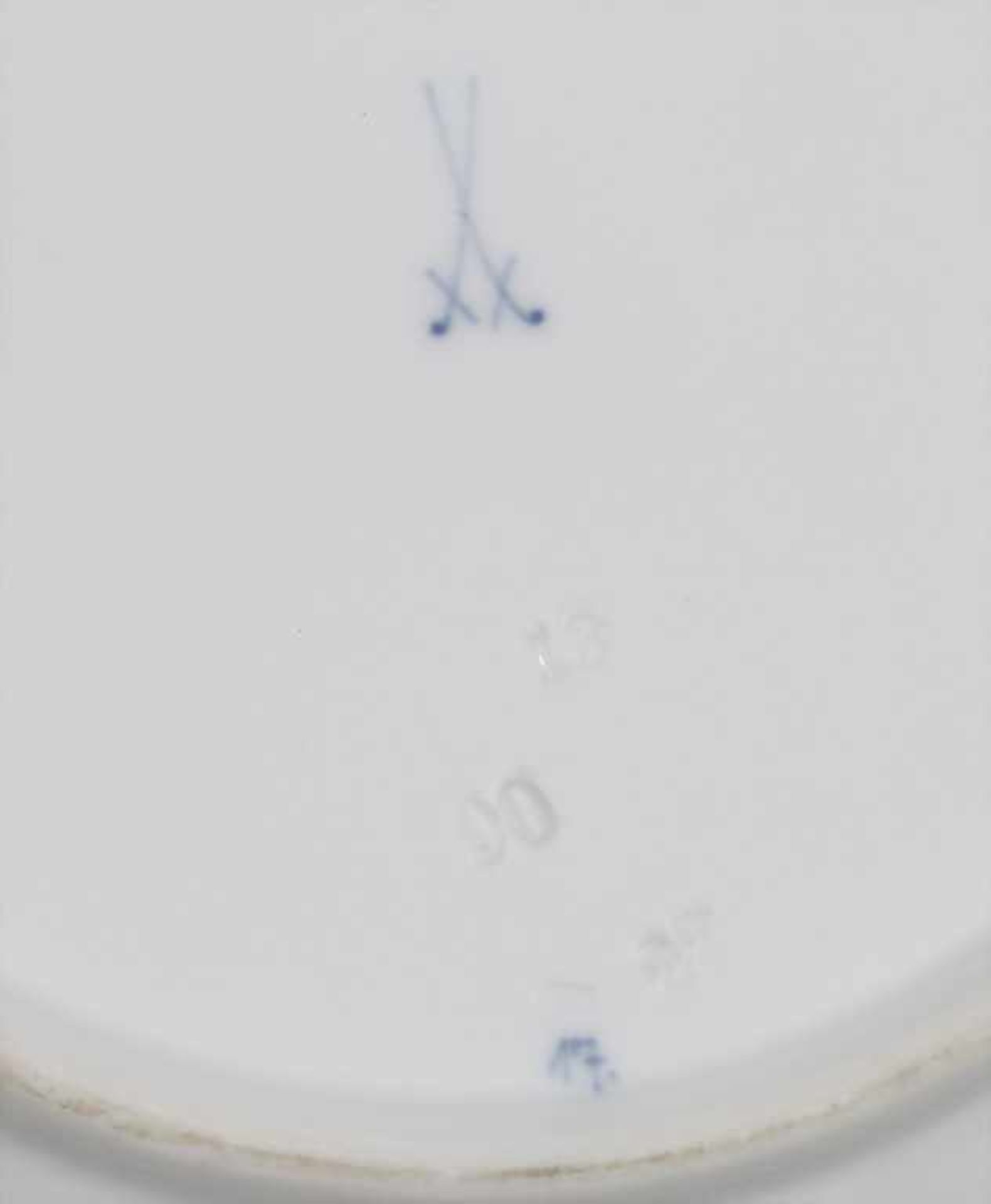 3 Durchbruchteller mit Zwiebelmuster / 3 reticulated plates with blue 'Onion Pattern', Meissen, - Image 4 of 4