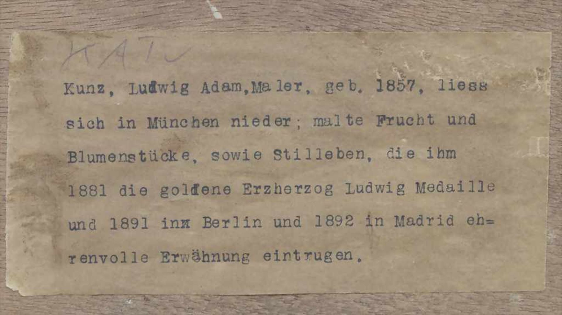 Ludwig Adam Kunz (1857-1929) (Zuschreibung / Attributed), 'Fingerhut' / 'Foxglove' - Image 4 of 4