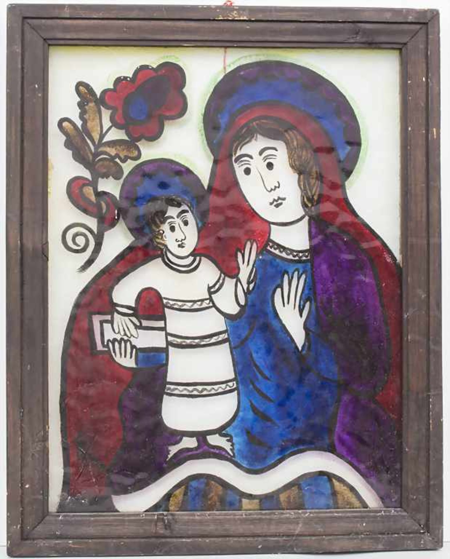 Konvolut 3 Hinterglasmalereien 'Heiligendarstellungen' / A set of 3 paintings behind glass 'Saints' - Bild 2 aus 5