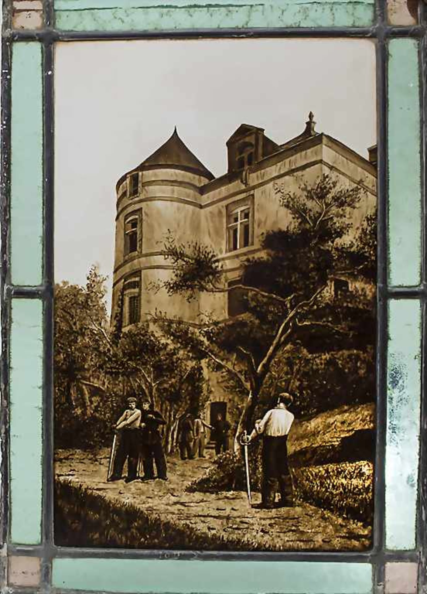 Burschenschaft-Bleiglasfenster / Fraternity lead-glass windows, deutsch, um 1900
