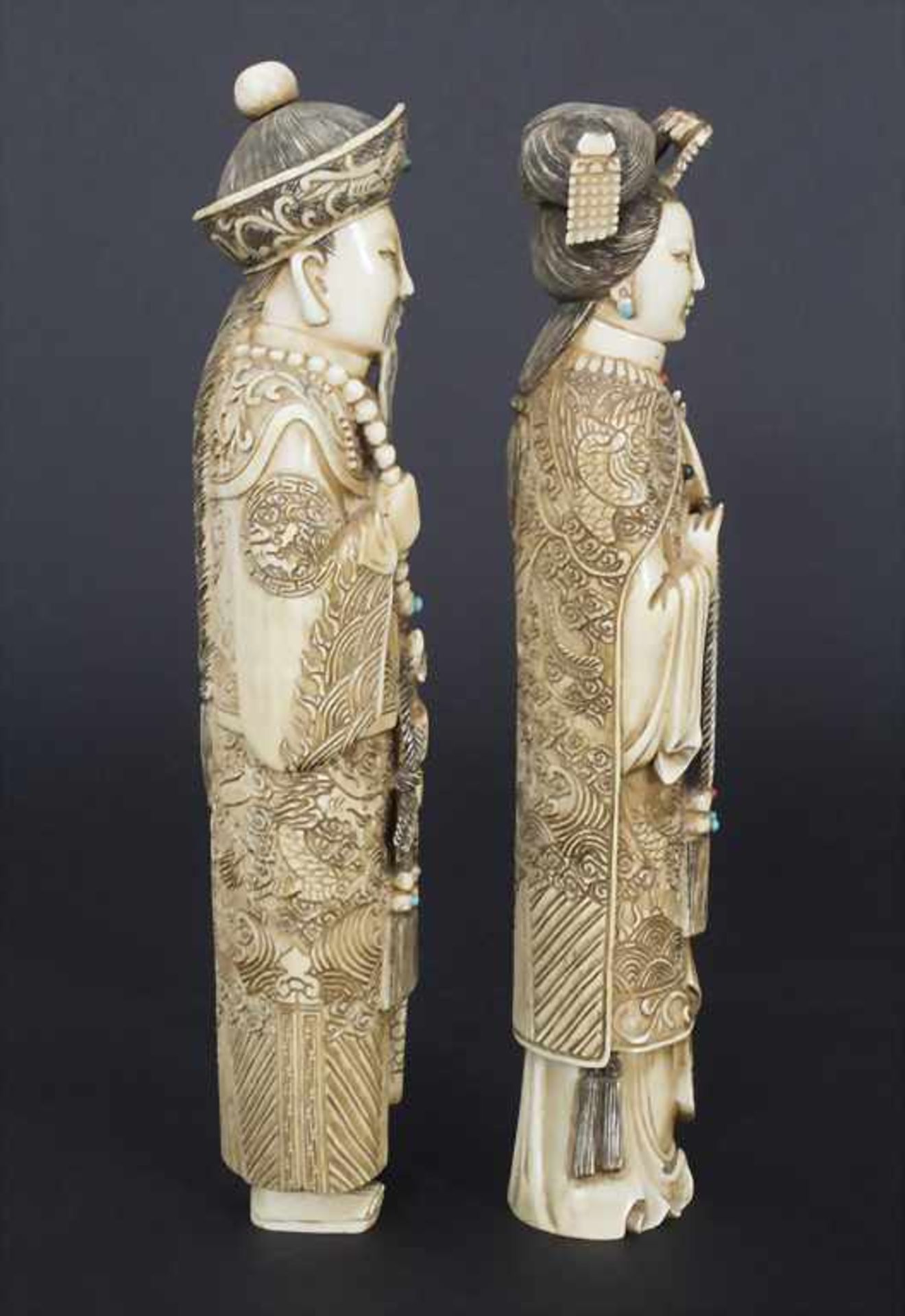 Kaiser-Paar, China, Qing-Dynastie, 19. Jh. - Bild 2 aus 12