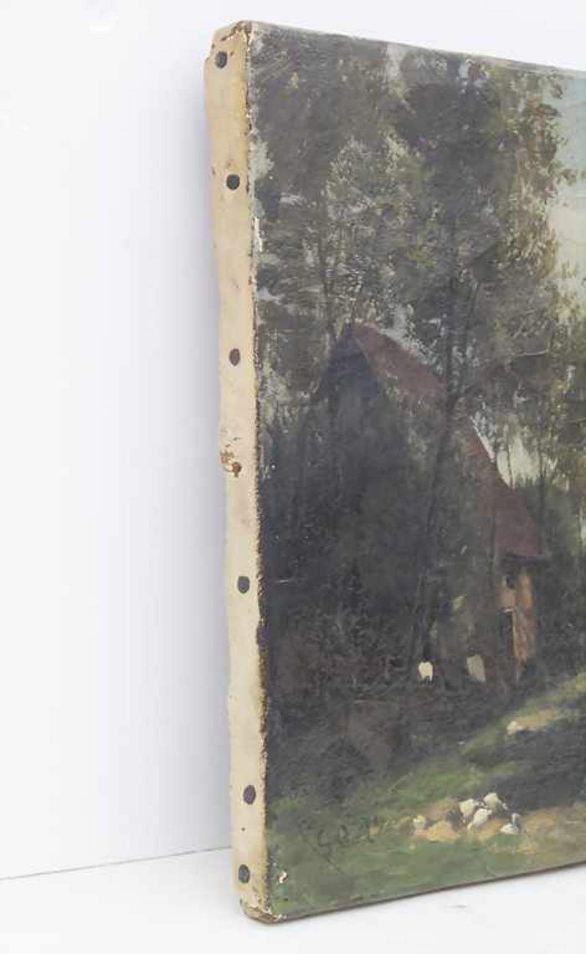 Georg Oeder (1846-1931), 'Bauernhaus am Waldweg' / 'A farm house by the forest path' - Image 4 of 6