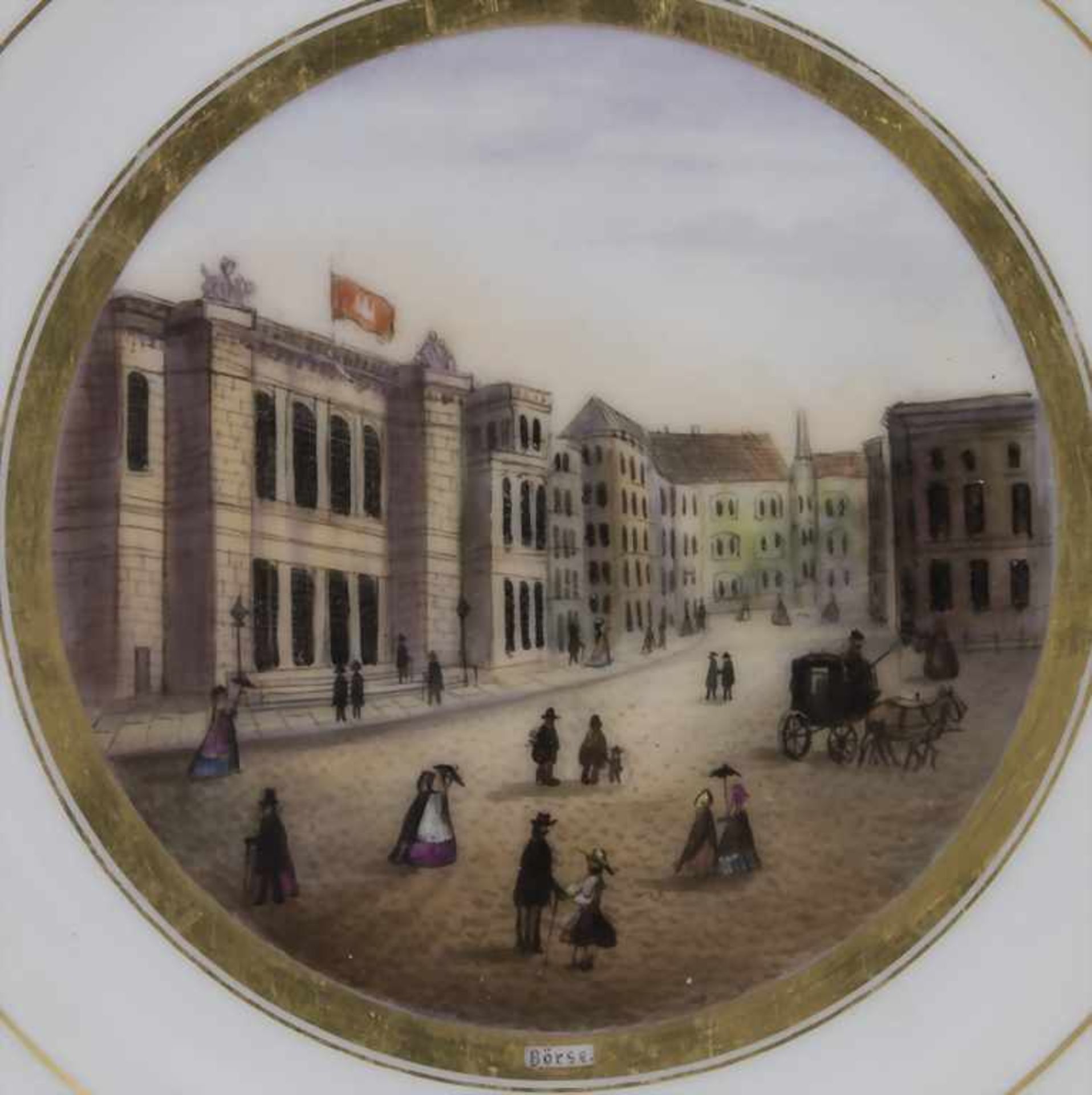 4 Teller mit Ansichten von Hamburg / 4 decorative plates with views of Hamburg, deutsch, 1. Hälfte - Bild 4 aus 13