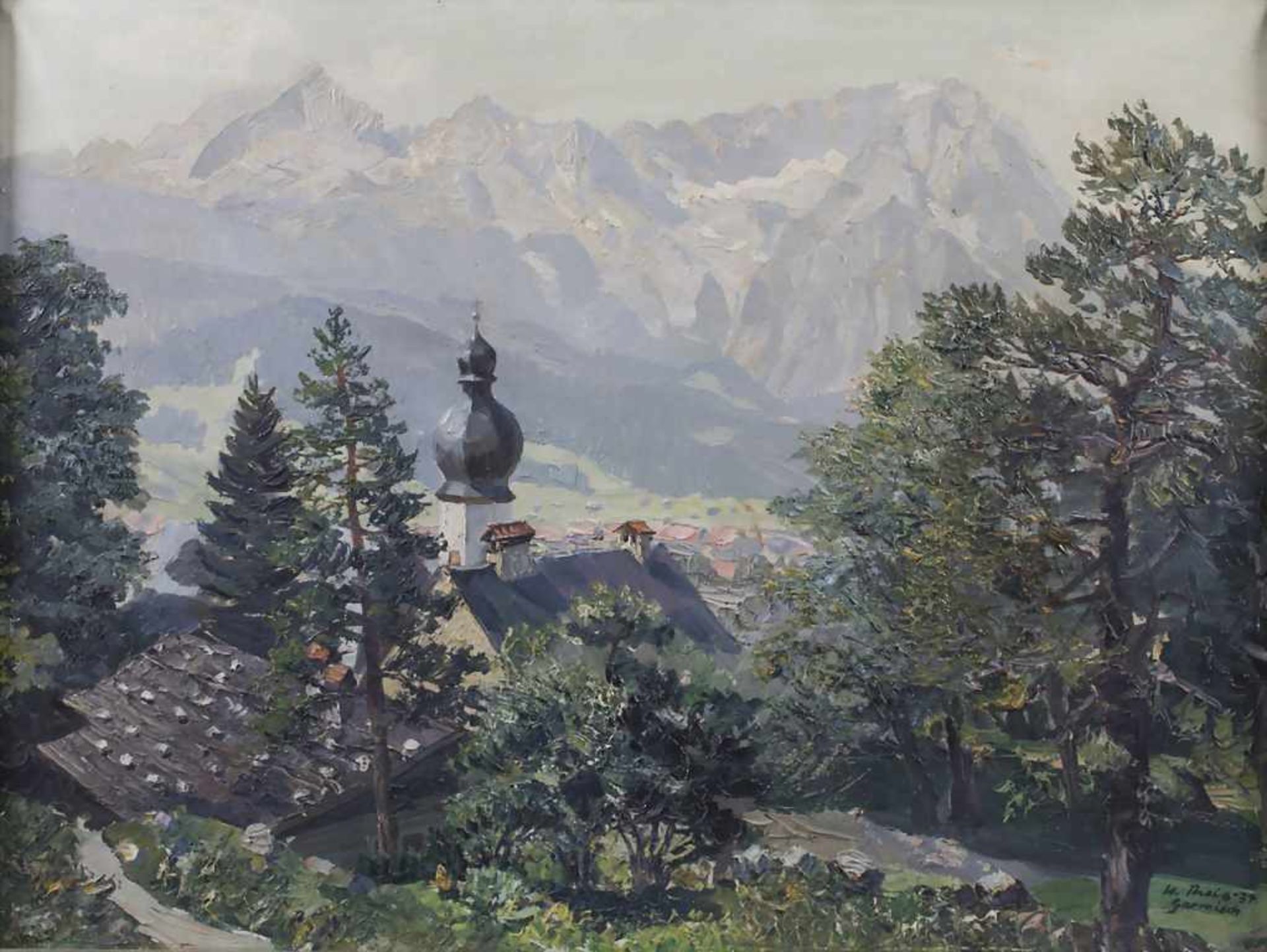 Hans Theis (1894-1966), Alpine Landschaft 'Garmisch vor Zugspitze' / An alpine landscape 'Garmisch'