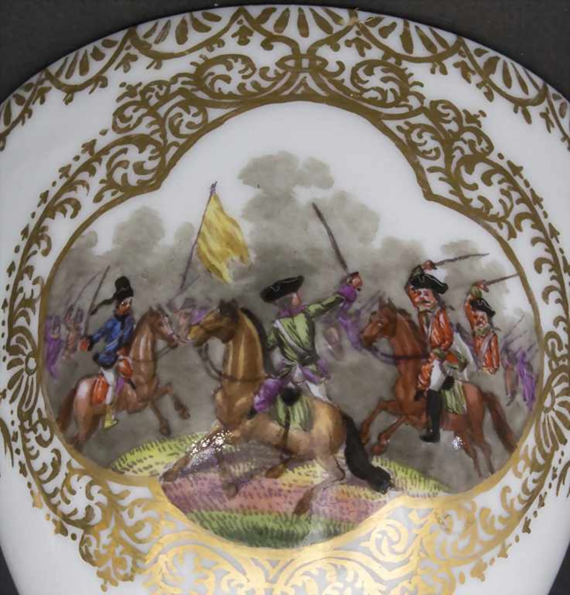 6 Tassen und Untertassen mit Soldaten- u. Schlachtenszenen / 6 cups and saucers with military scenes - Bild 11 aus 24