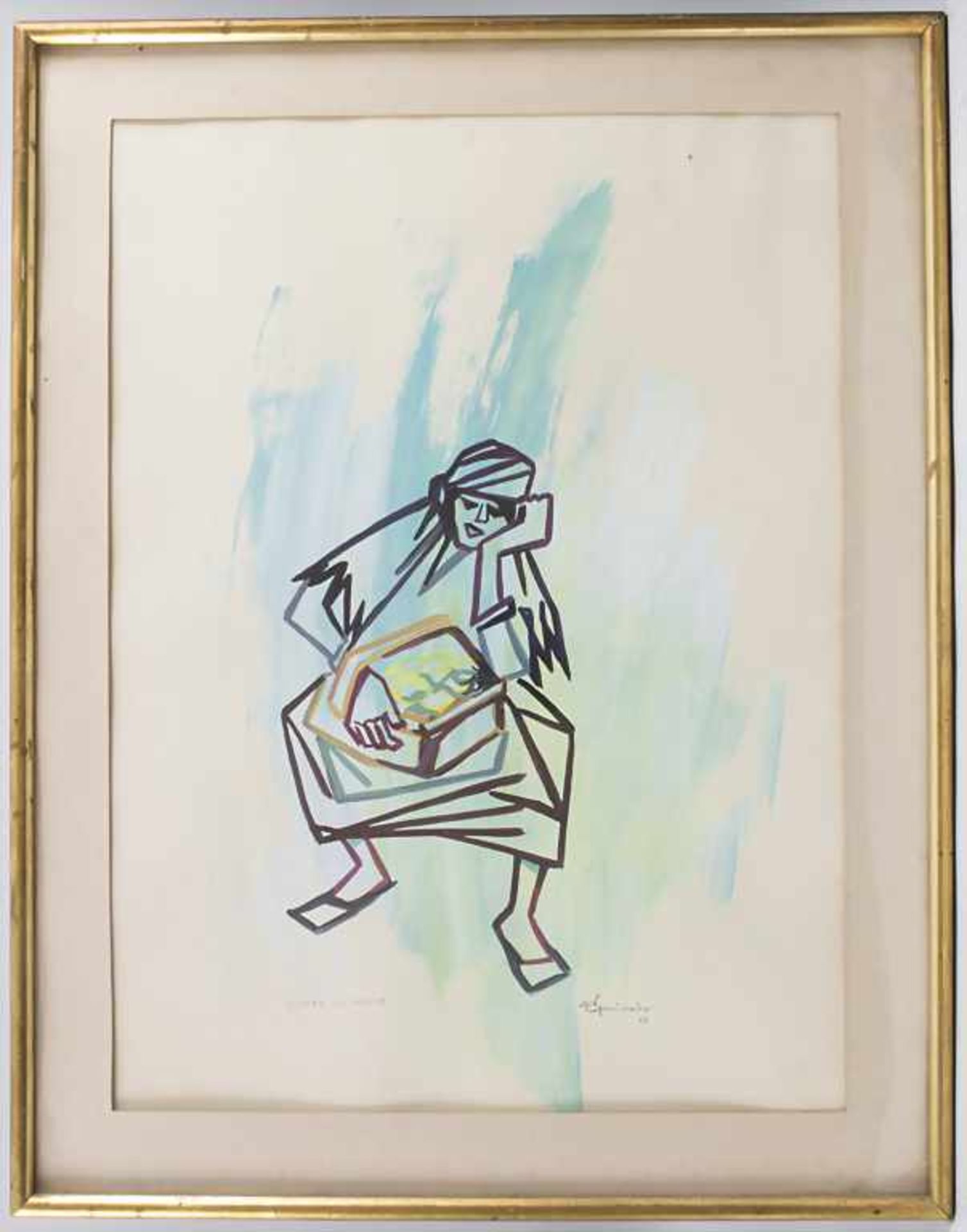 Zé Penicheiro (*1937), 3 Zeichnungen: 'Weibliche Akte' und 'Fischerin'/ 3 drawings 'female nudes' - Image 12 of 12