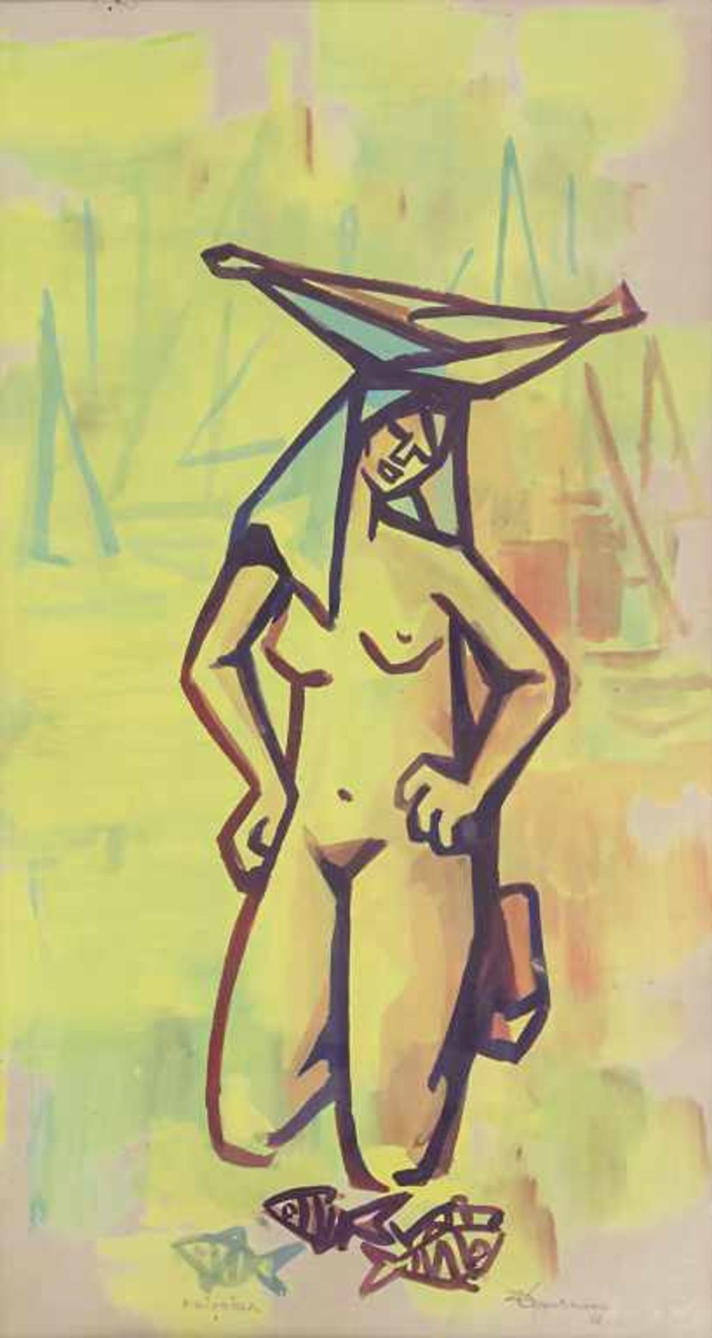 Zé Penicheiro (*1937), 3 Zeichnungen: 'Weibliche Akte' und 'Fischerin'/ 3 drawings 'female nudes'