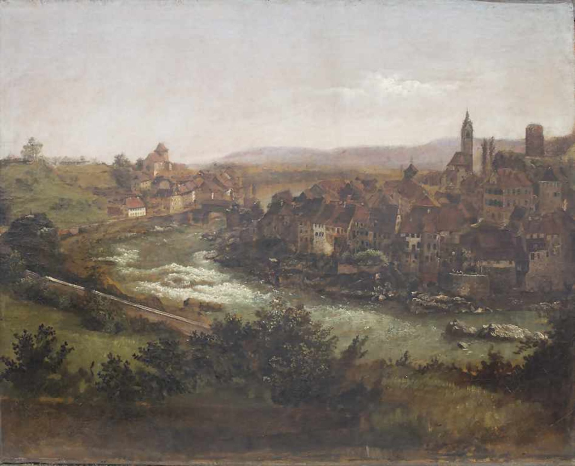 Künstler des 18. Jh., 'Blick auf eine Mittelalterstadt' / 'A view on a medieval town' - Bild 2 aus 6