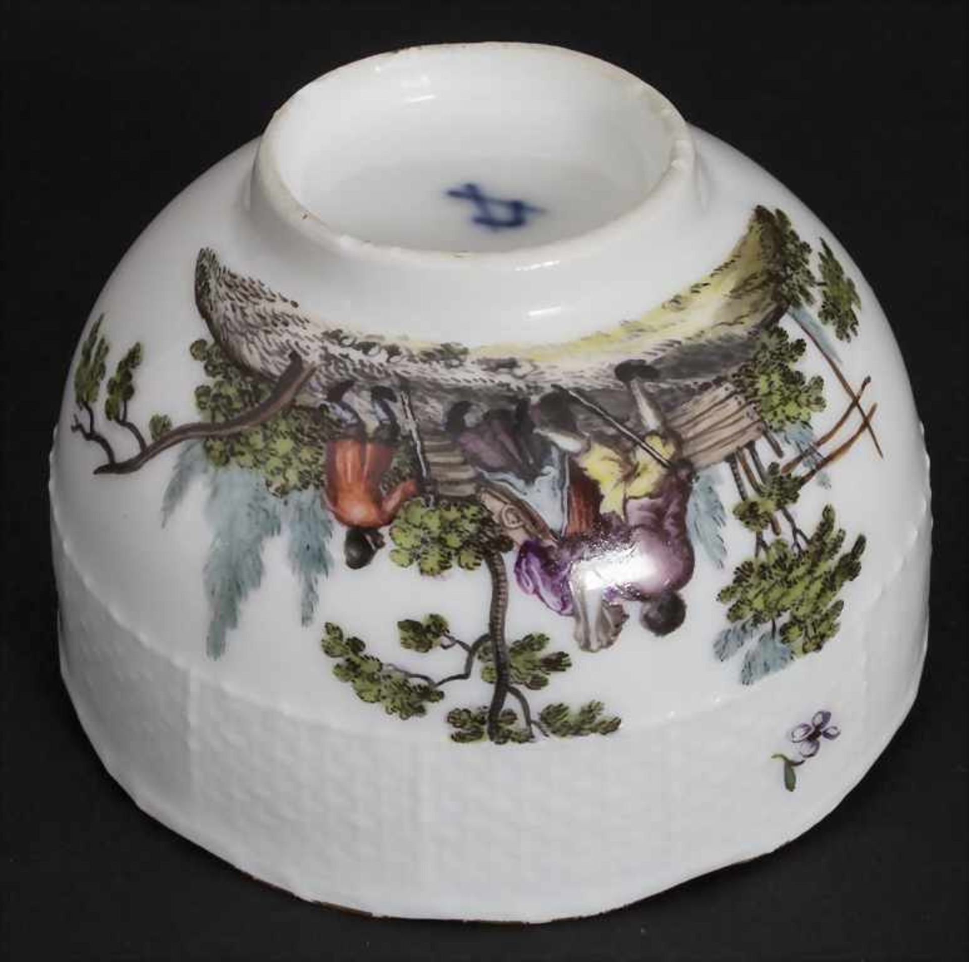 Tasse und Untertasse mit Bauern und Hirten / A cup and saucer with peasants and a shepherd, Meissen, - Bild 10 aus 11