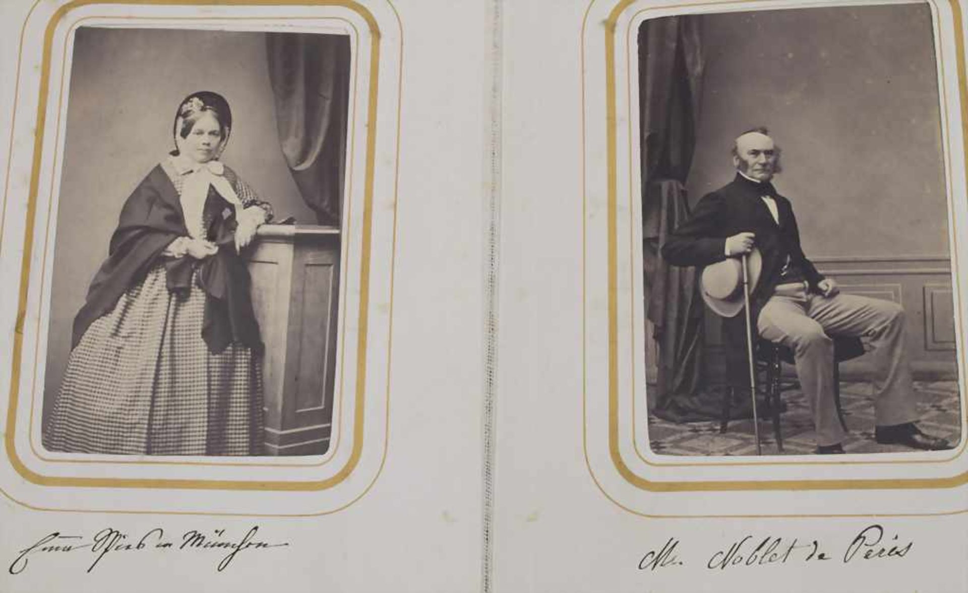 Fotoalbum 'Personenporträts des Biedermeier' / A photo album 'Biedermeier-Portraits', 19. Jh. - Bild 3 aus 4