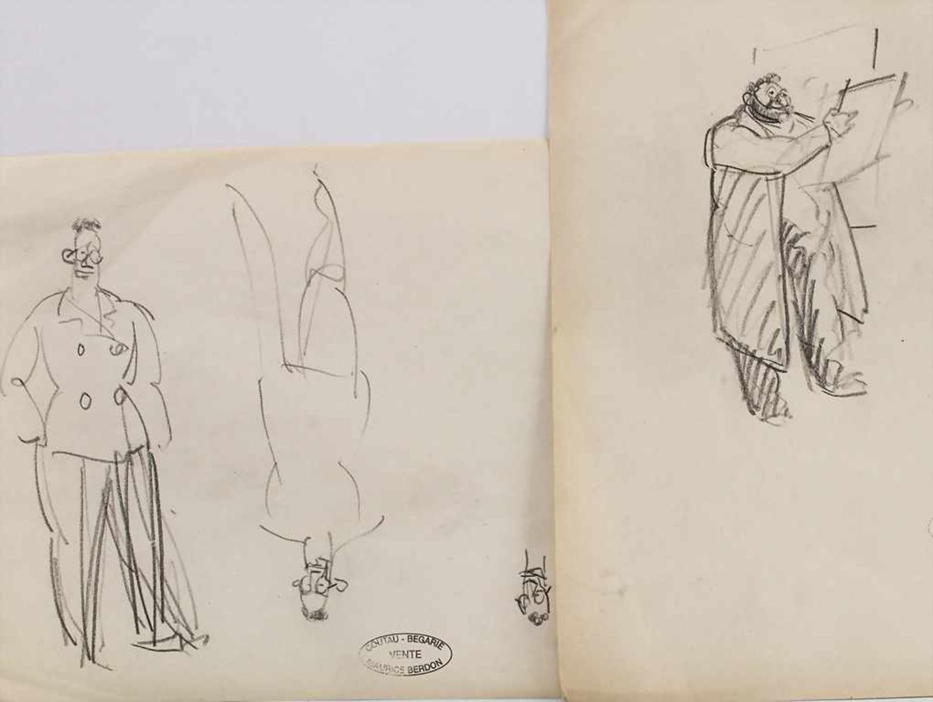 Maurice Berdon (20. Jh.), 2 Bleistiftstudien / A set of 2 pencil studies - Bild 2 aus 4