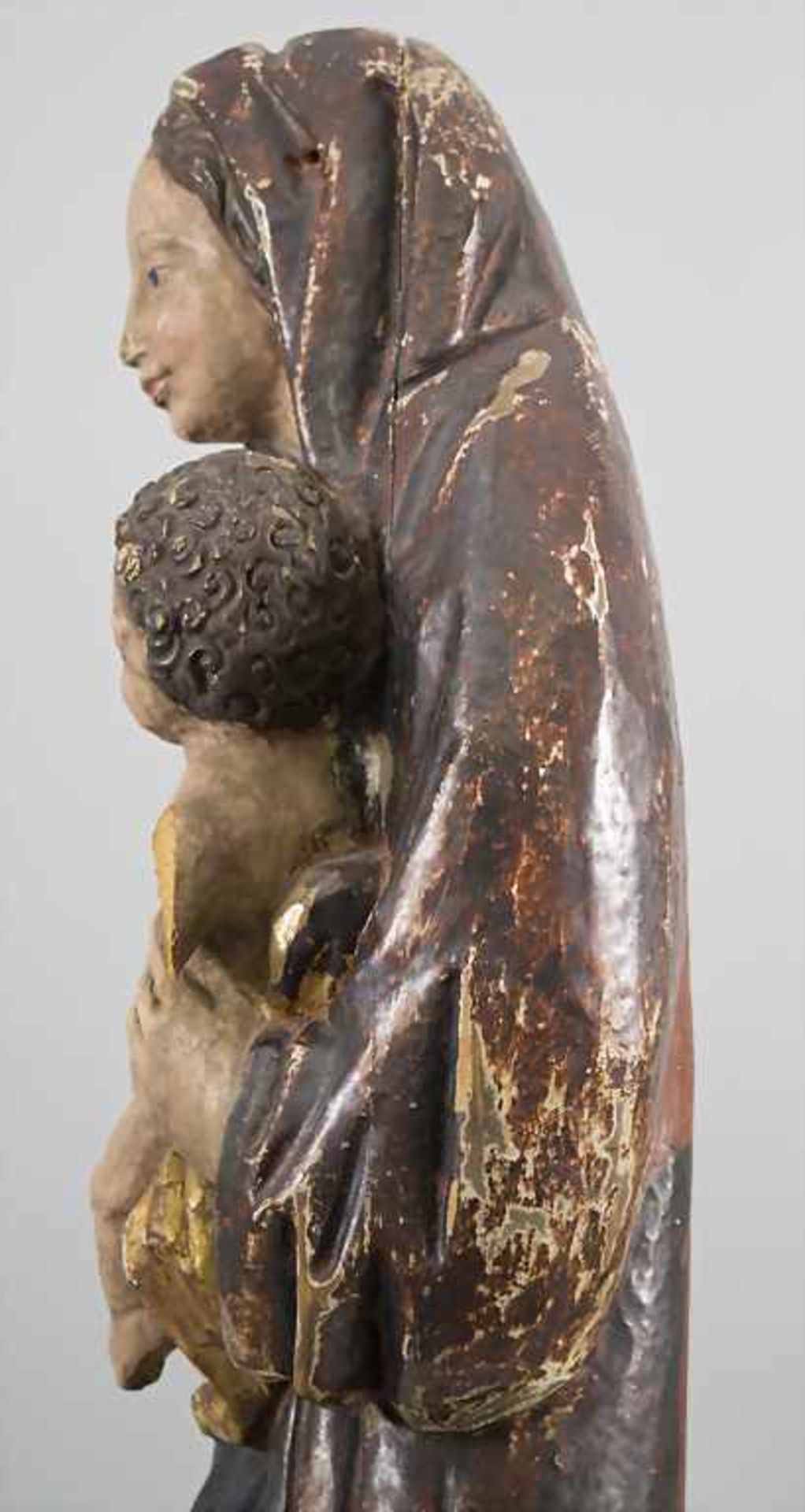 Heiligenfigur 'Maria mit Jesus' / A sacral figure 'Mary and child', um 1800 - Image 3 of 6