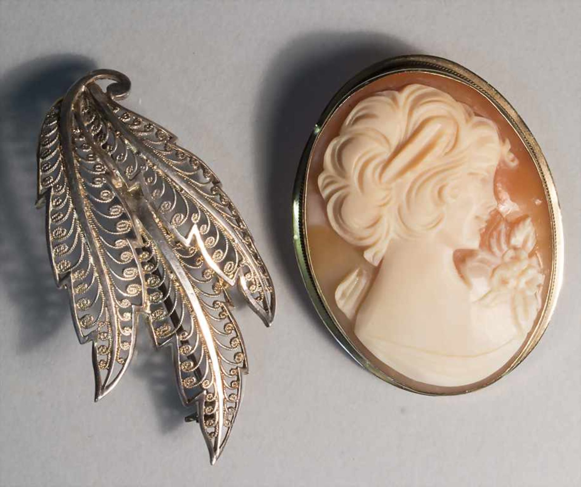 Kamee Brosche / A cameo brooch, Italien, 20. Jh. - Image 2 of 5