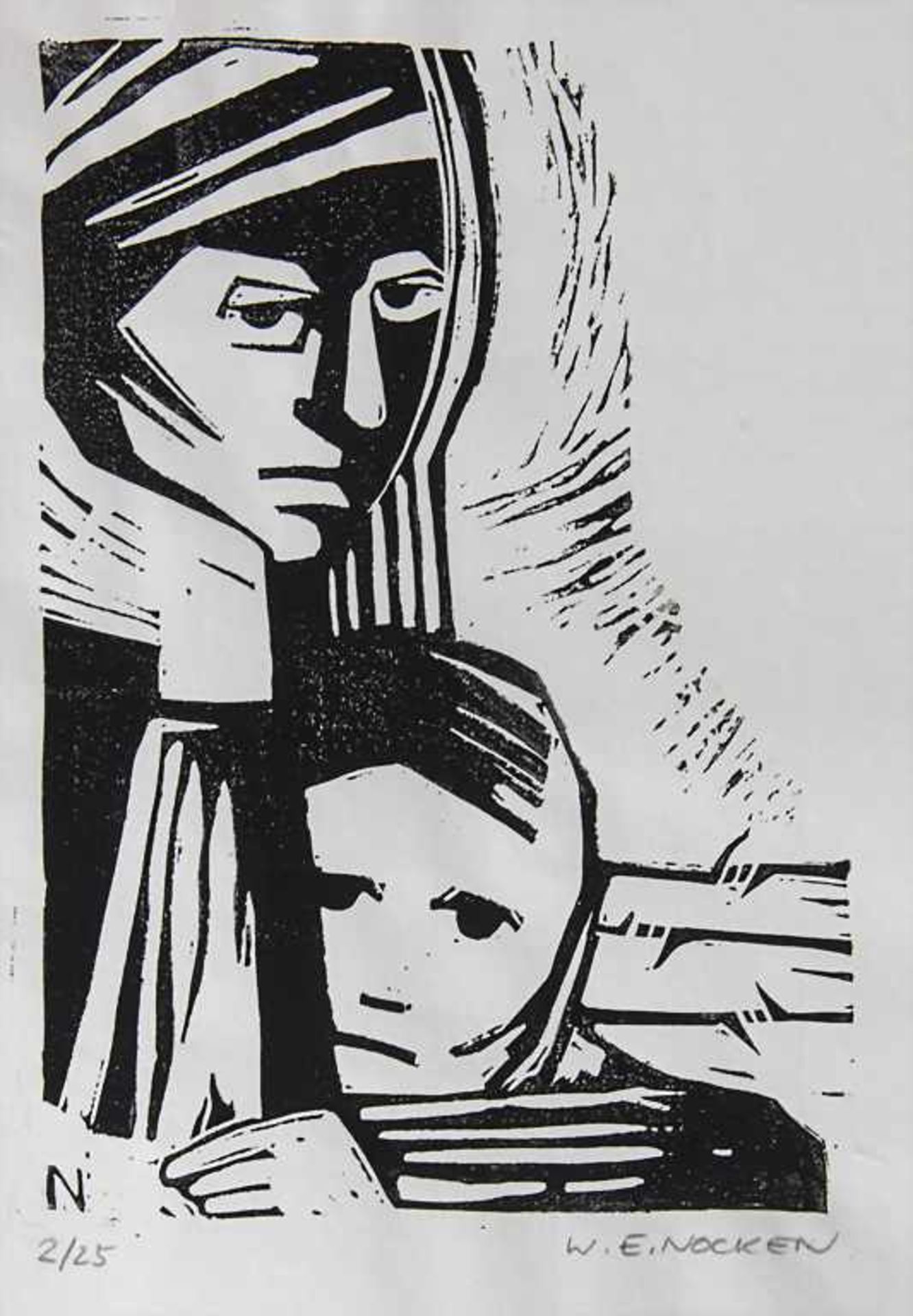 W.E. Nocken (1919-1995), Konvolut 2 Linolschnitte / A set of 2 linocuts - Bild 4 aus 5