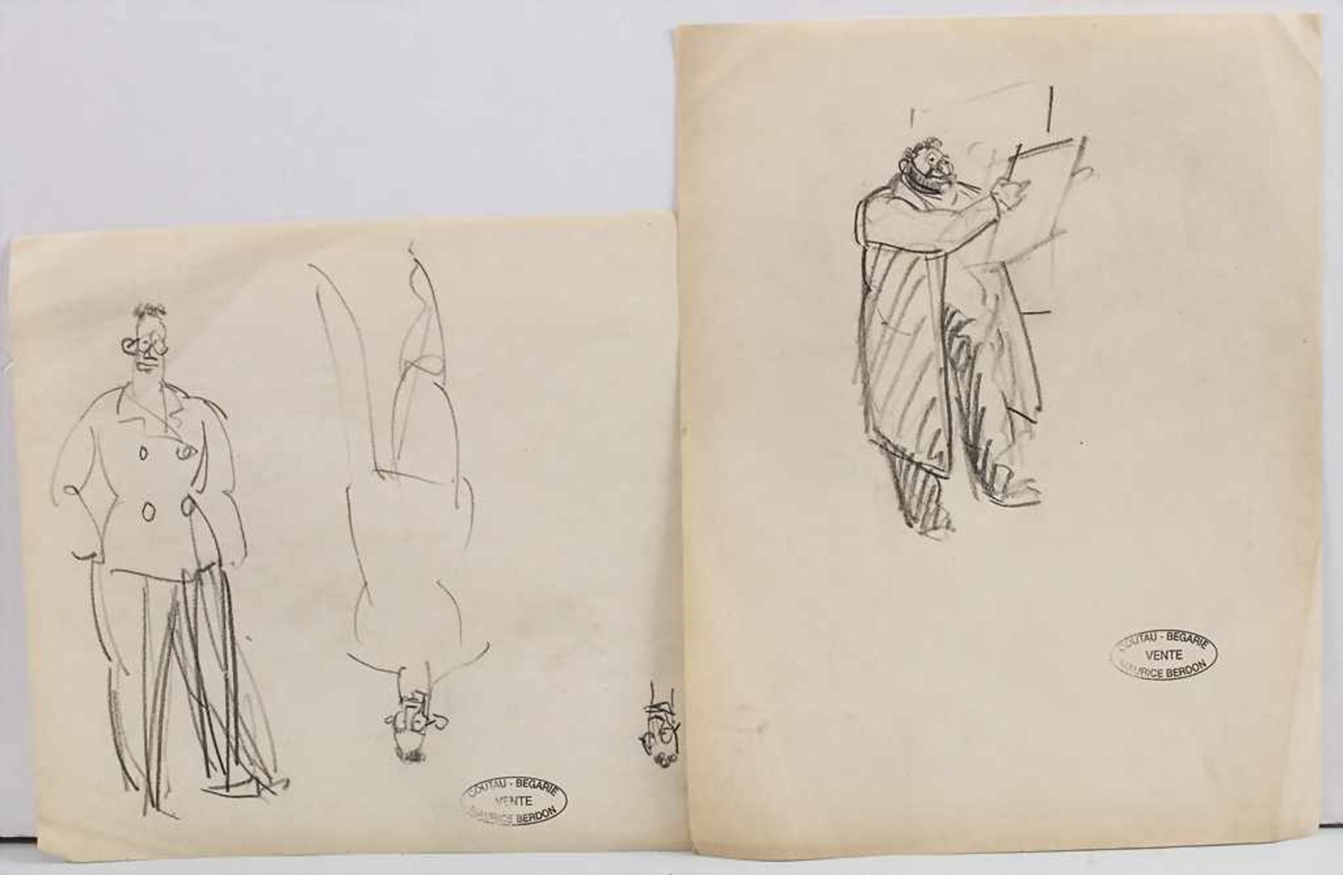 Maurice Berdon (20. Jh.), 2 Bleistiftstudien / A set of 2 pencil studies - Bild 3 aus 4