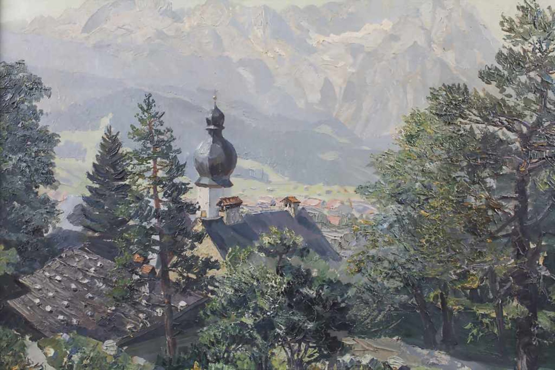 Hans Theis (1894-1966), Alpine Landschaft 'Garmisch vor Zugspitze' / An alpine landscape 'Garmisch' - Bild 4 aus 5