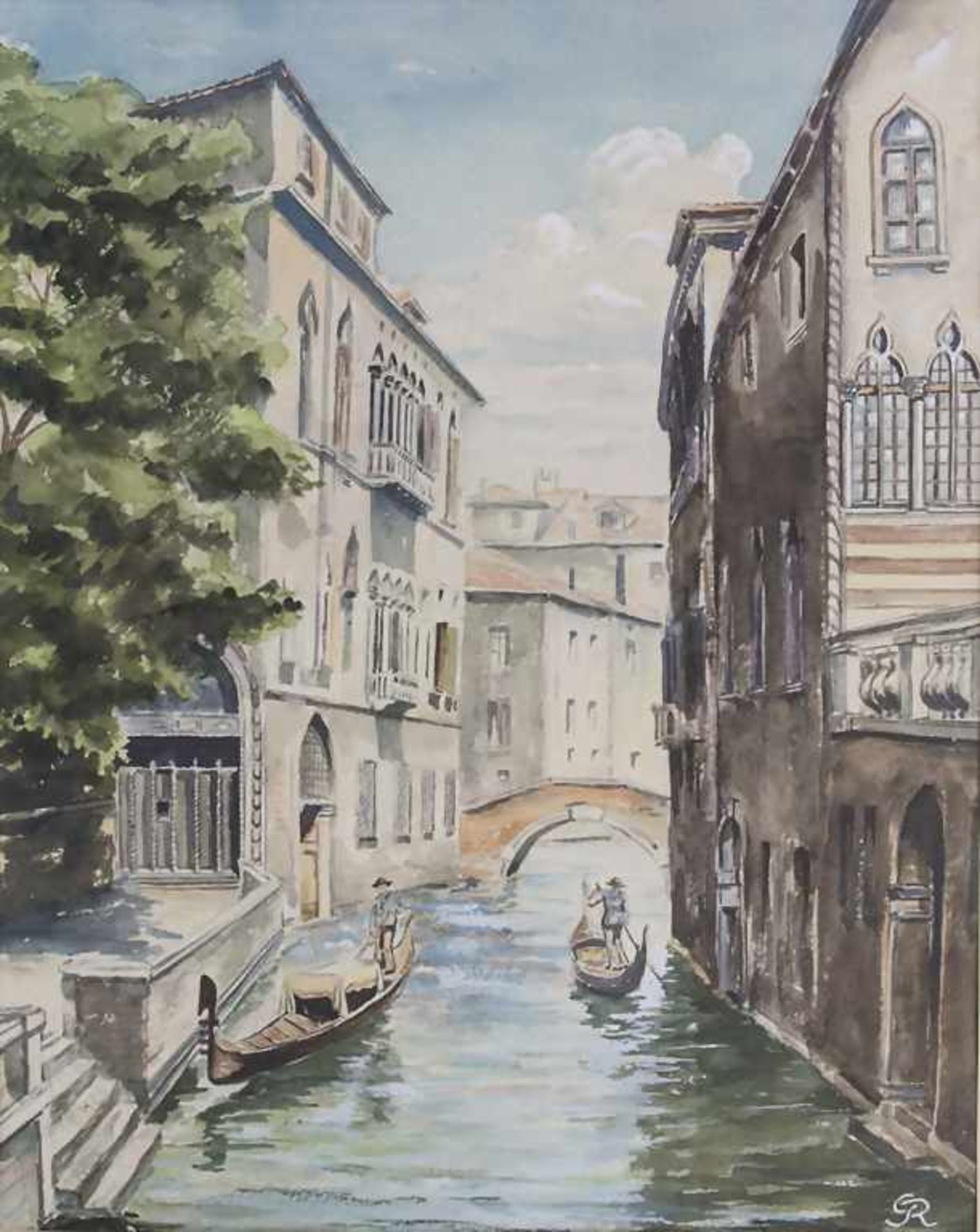 Monogrammist 'GR' (19.Jh.), 'Kanal in Venedig' / 'A canal in Venice'