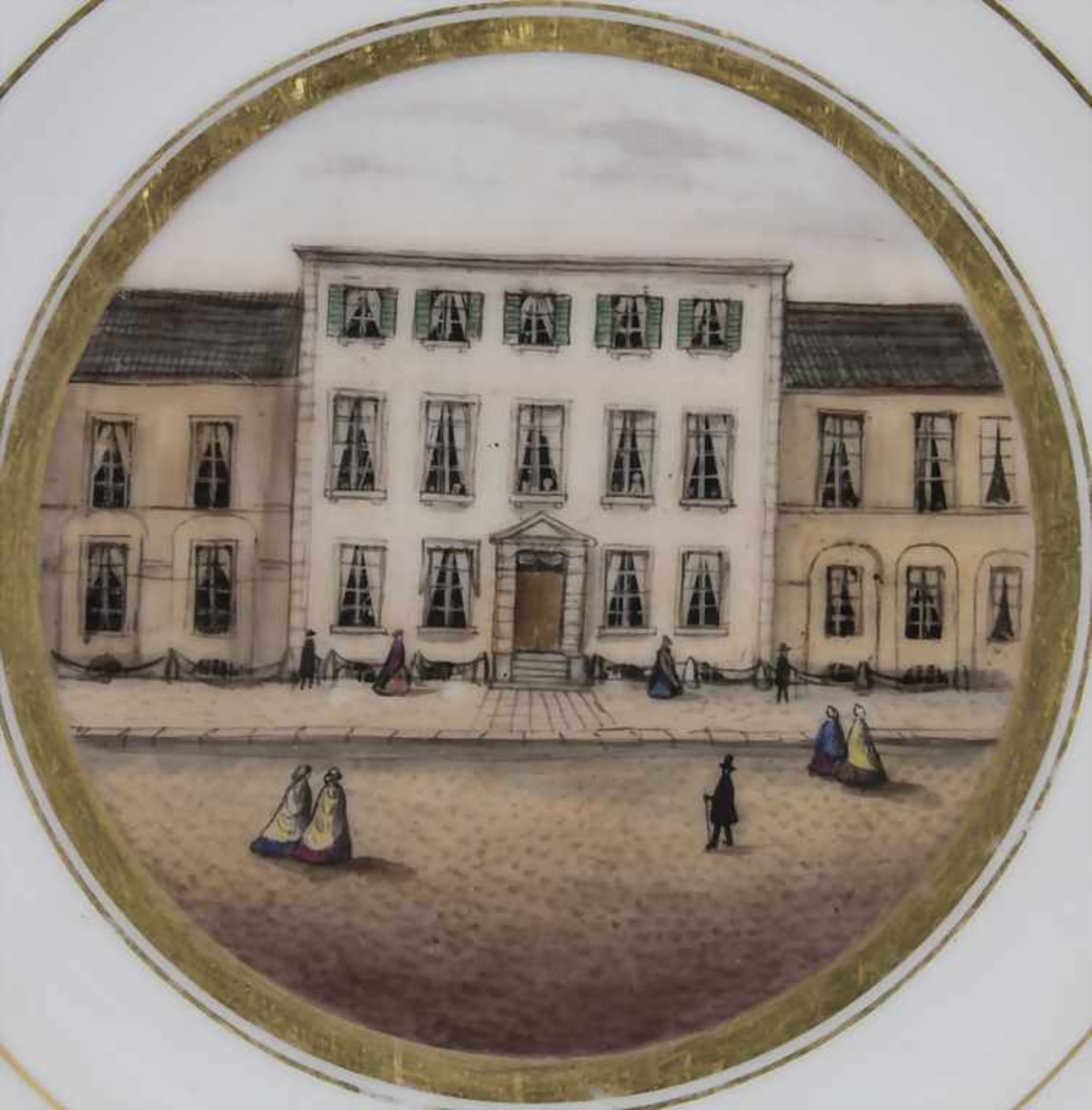 4 Teller mit Ansichten von Hamburg / 4 decorative plates with views of Hamburg, deutsch, 1. Hälfte - Bild 12 aus 13