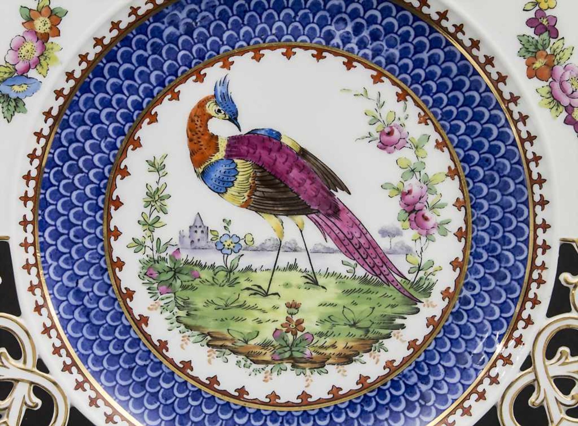 3 Durchbruchteller mit Vogeldekor / 3 breakthrough bird plates, Copeland, Spode, England, - Bild 15 aus 16