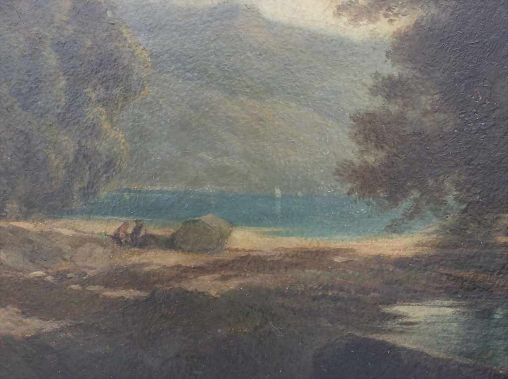 Josef Burda (1825-?), 'Seeufer mit Figurenstaffage' / 'A lakeside with figures' - Bild 4 aus 6