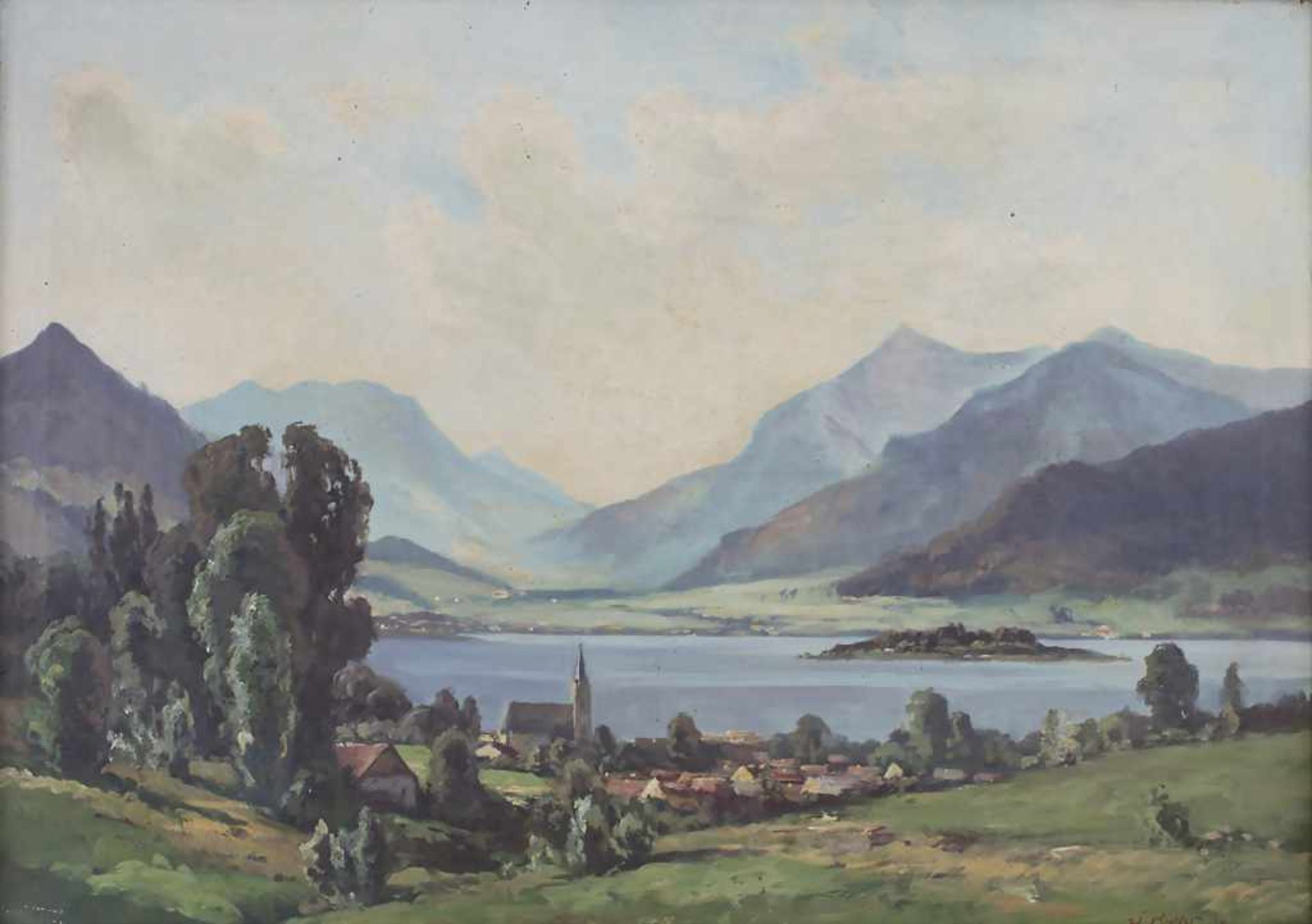 Klaus Richter (1887-1948), 'Voralpenlandschaft mit See' / 'A prealp landscape'