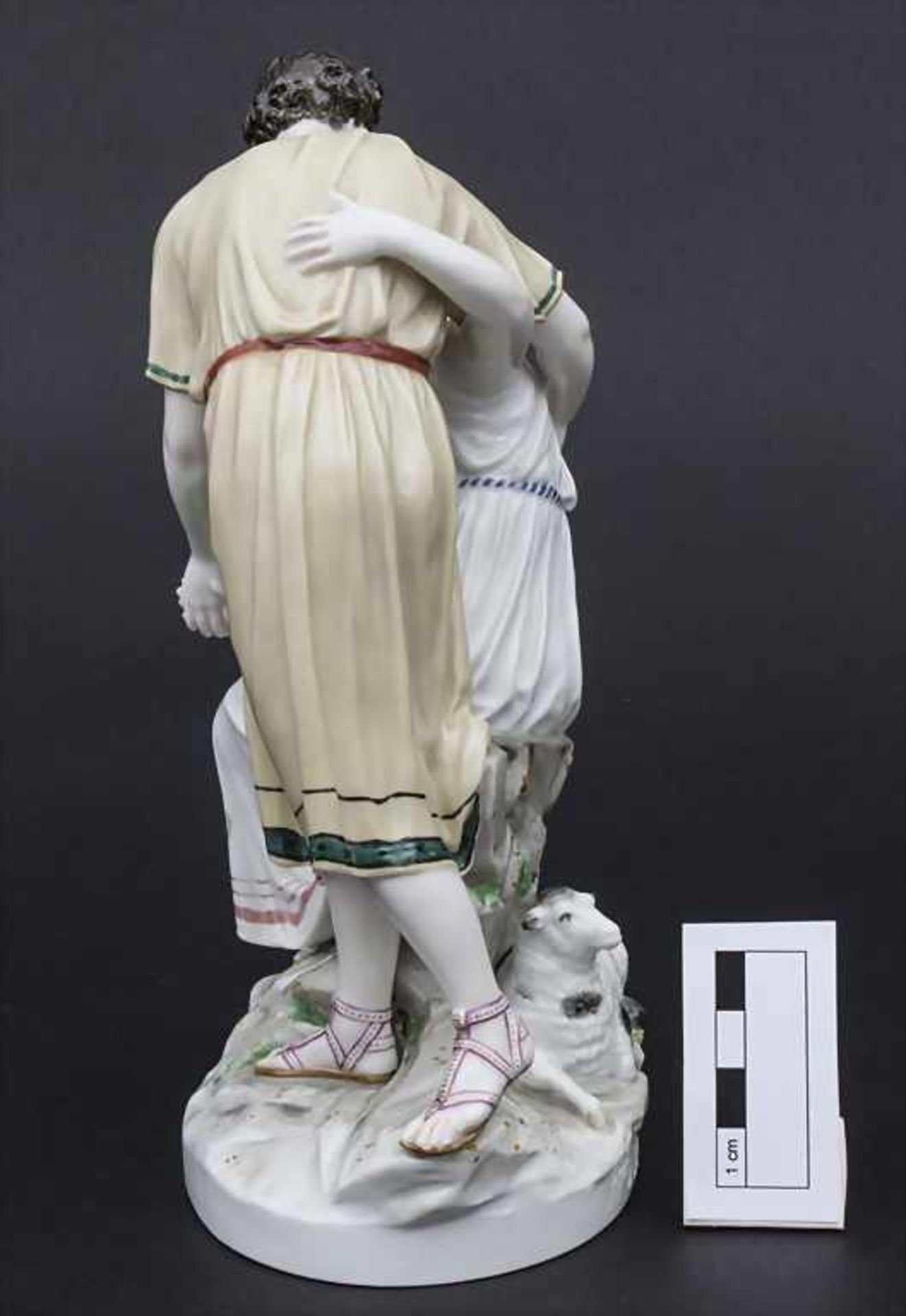 Jugendstil Darstellung 'Apollo und Isse' mit einem Schaf / An Art Nouveau figural group of 'Apollo - Bild 2 aus 9